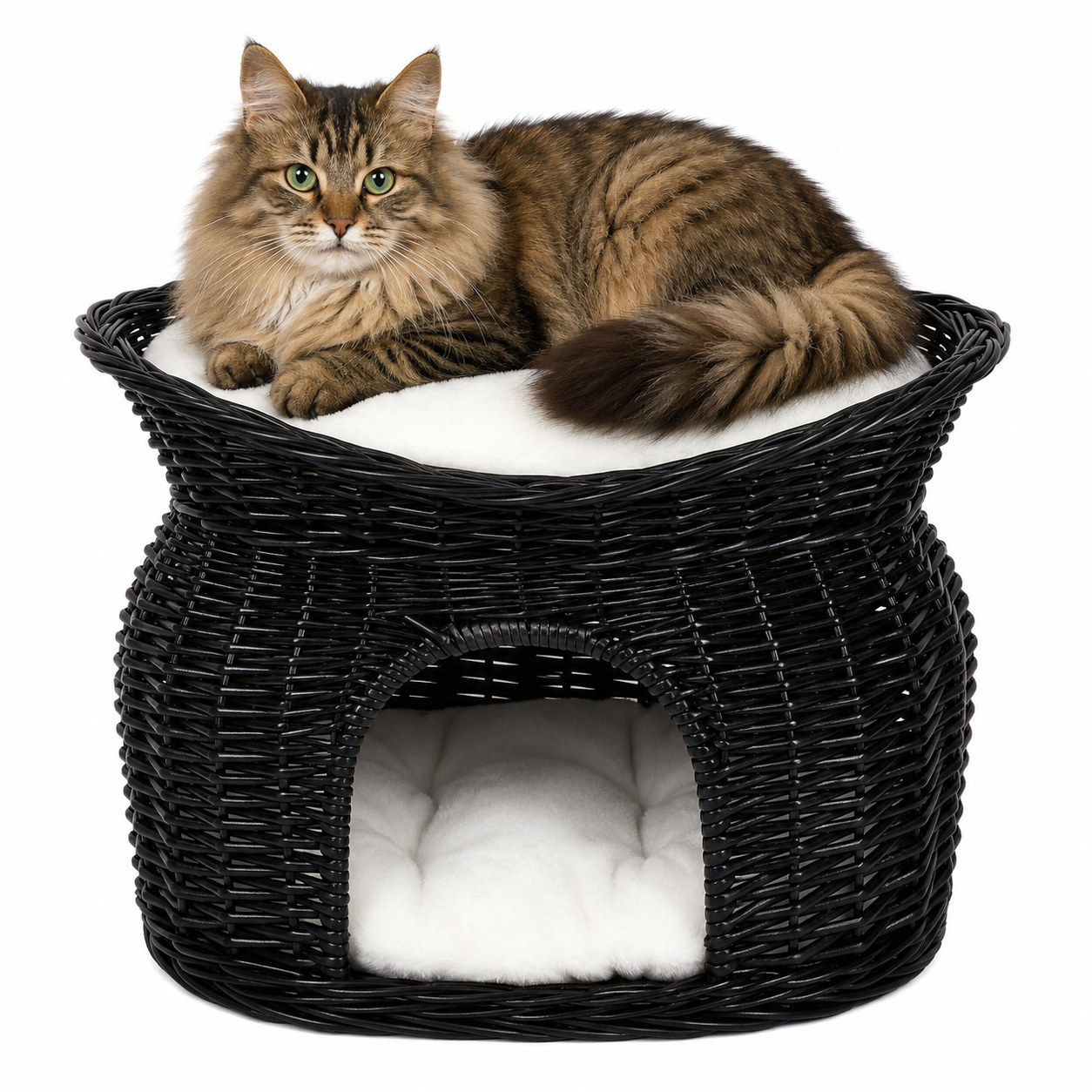 Cesta de mimbre para gatos