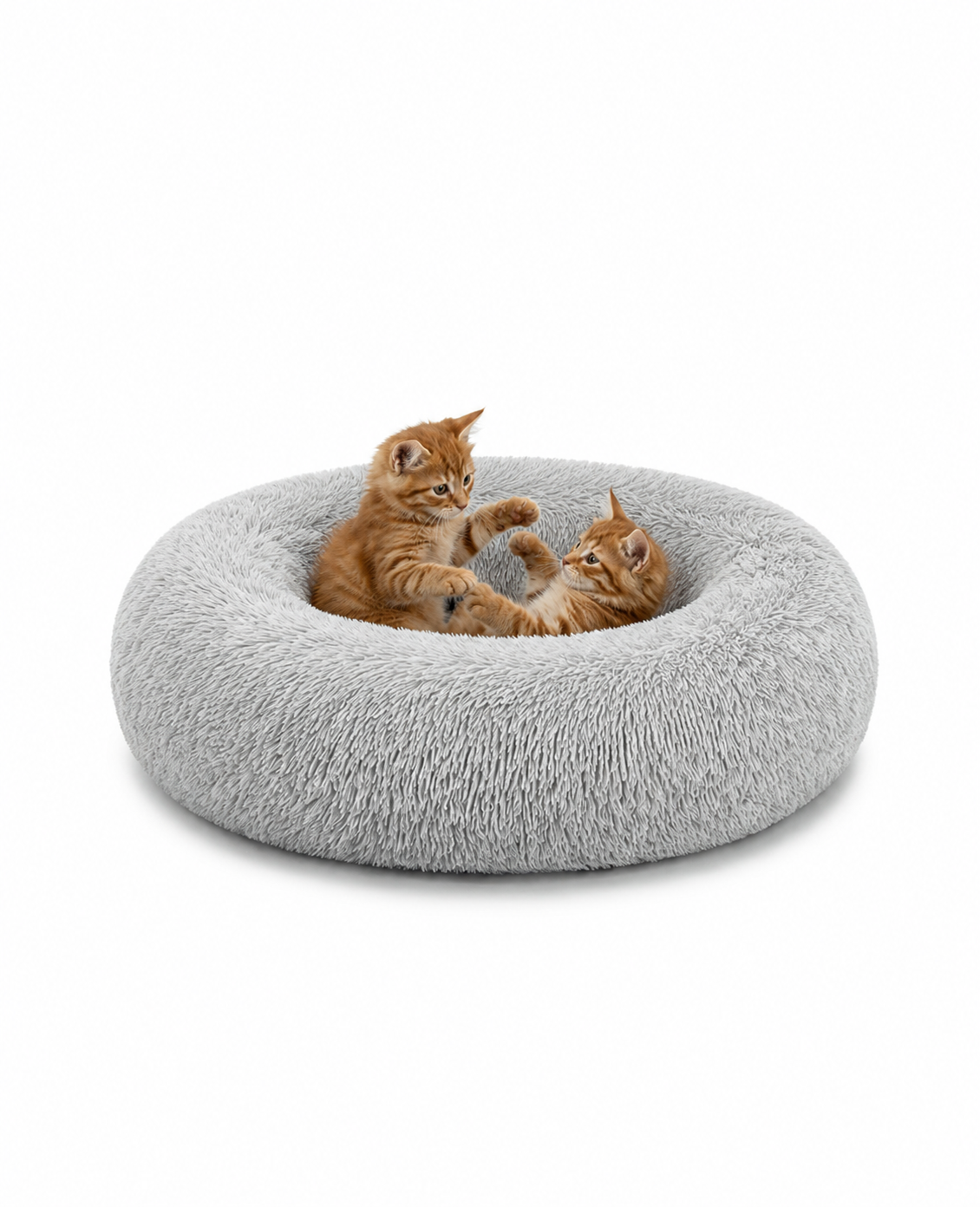 Cama para gatos redonda de felpa con forma de donut