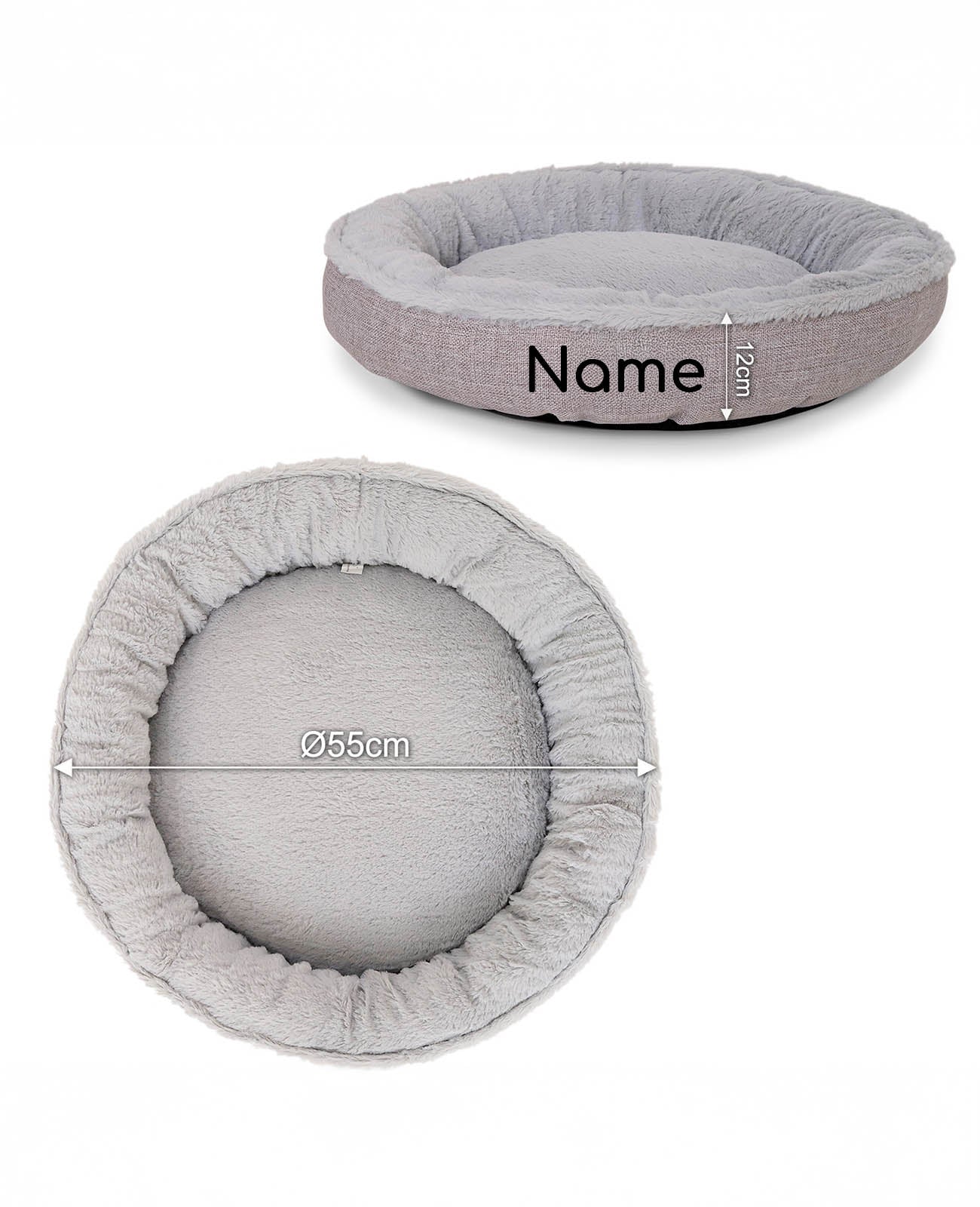 Cama redonda para mascotas, personalizada