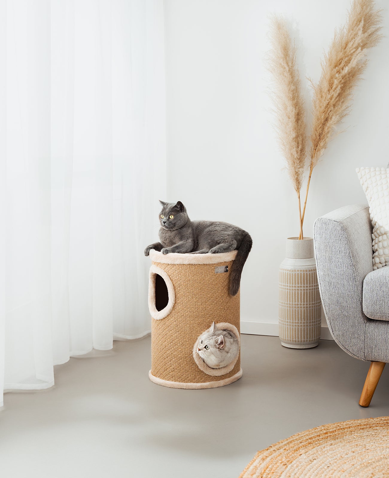 Barril rascador lionto de yute, varias alturas