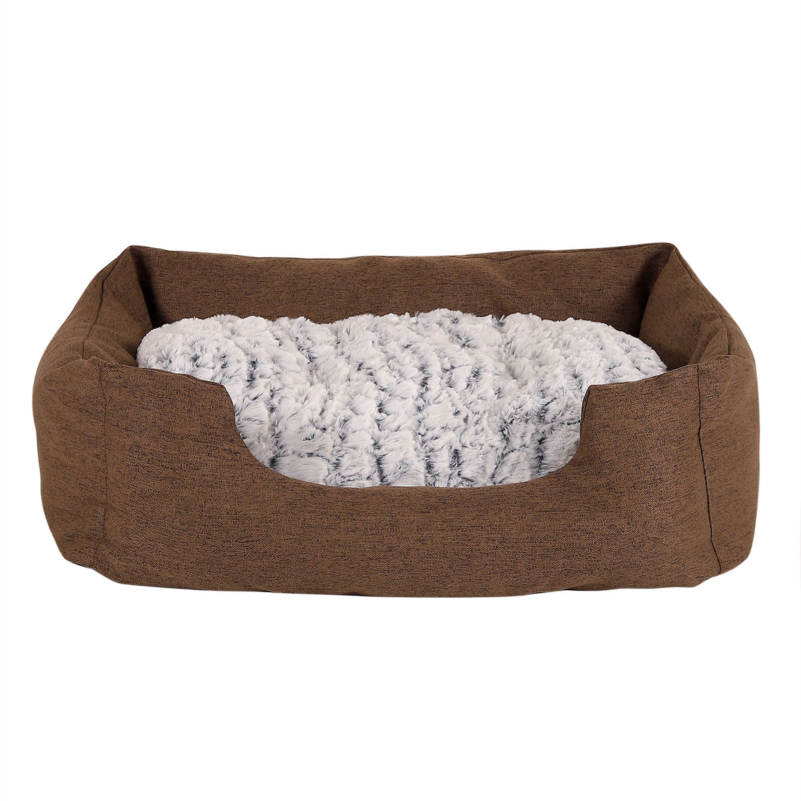 Cama para mascotas con almohada de peluche, personalizada