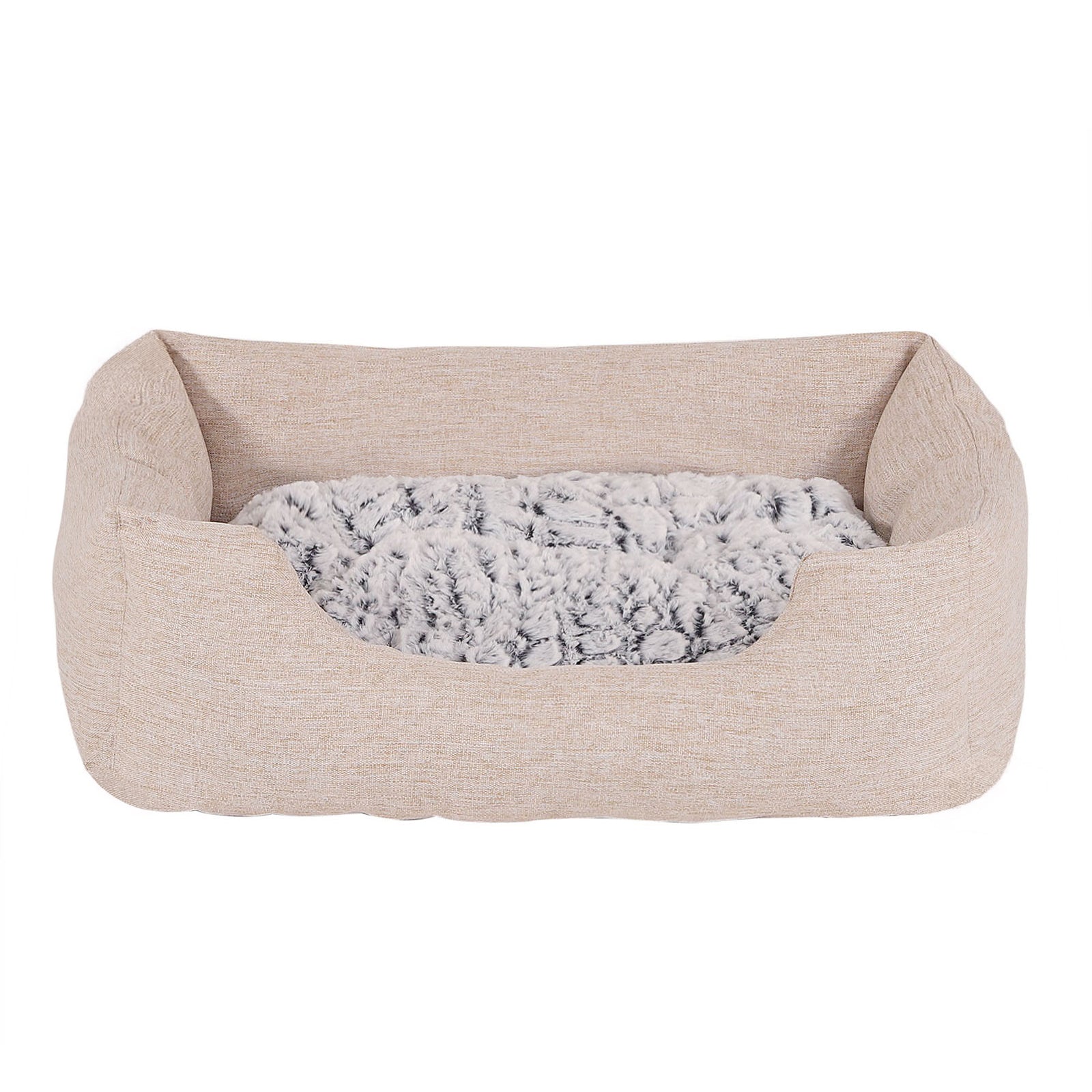 Cama para mascotas con almohada de peluche, personalizada