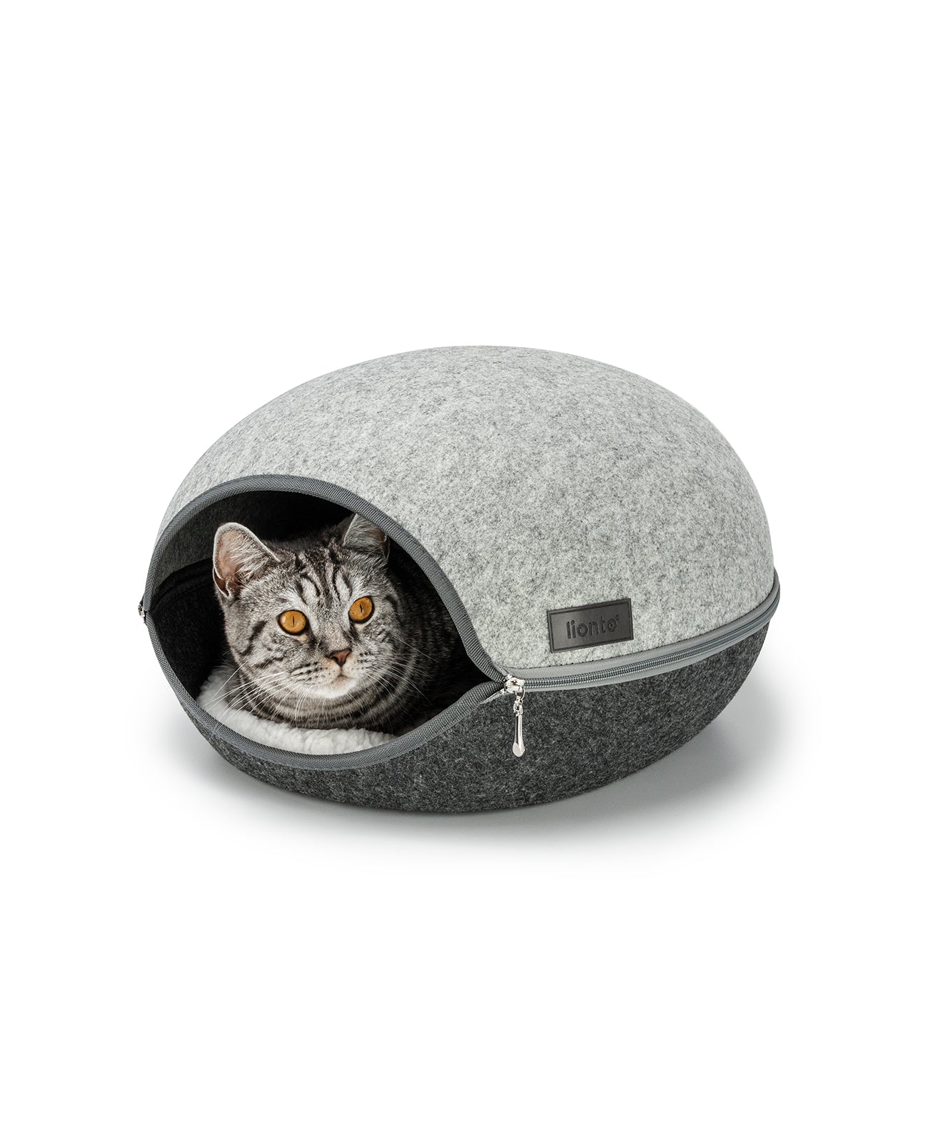 Cueva para gatos de fieltro con cojín suave