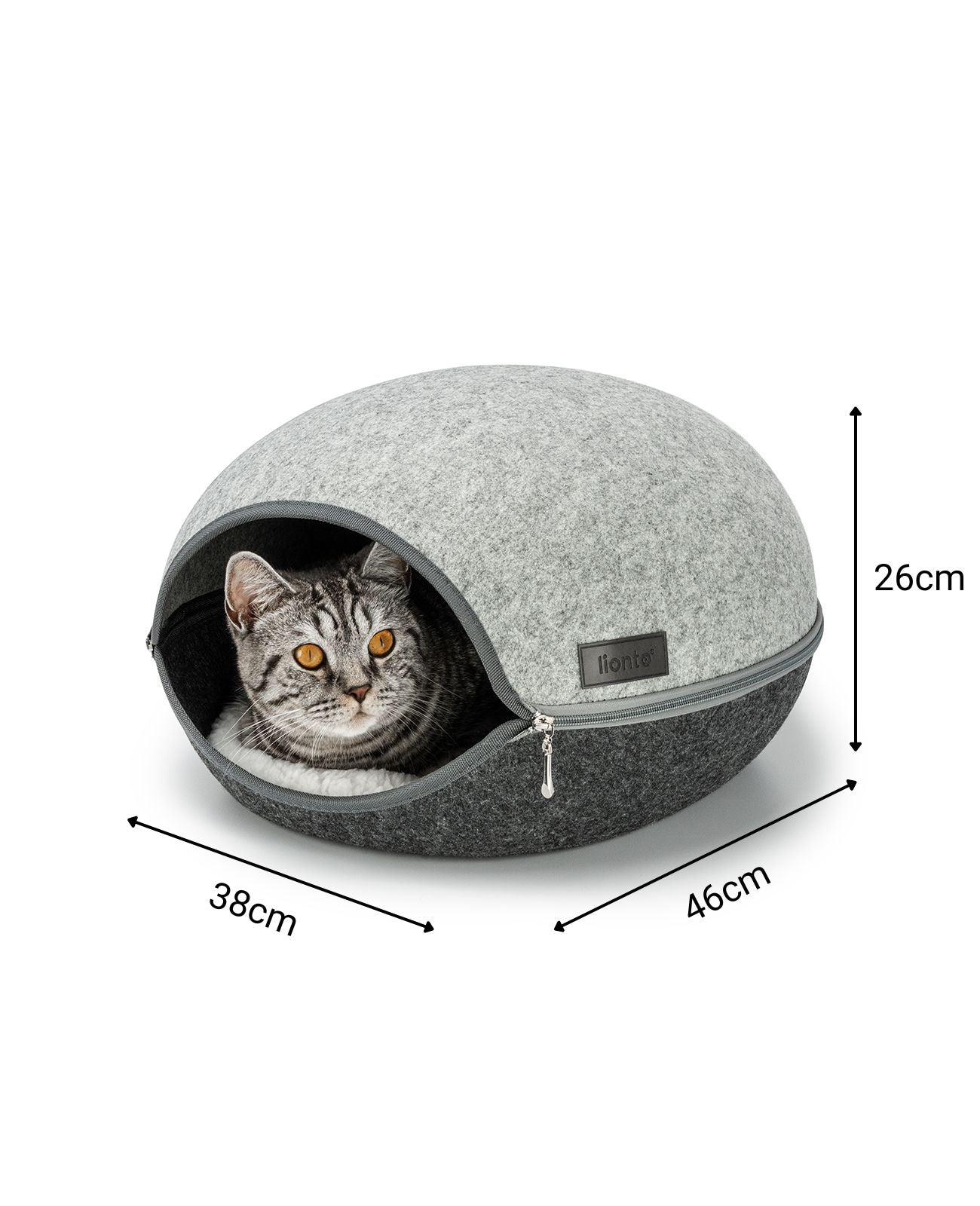 Cueva para gatos de fieltro con cojín suave