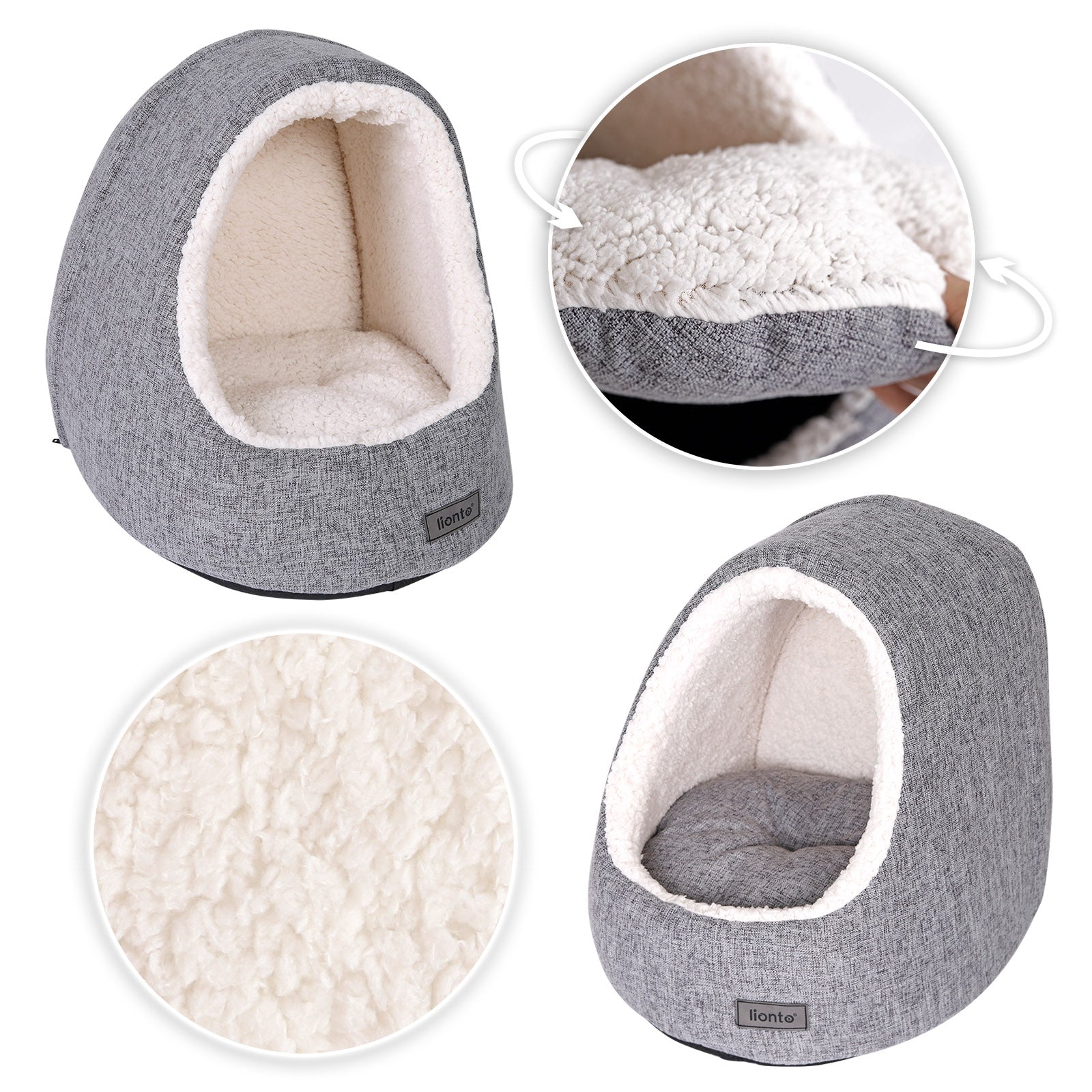 Cueva para gatos con cojín reversible