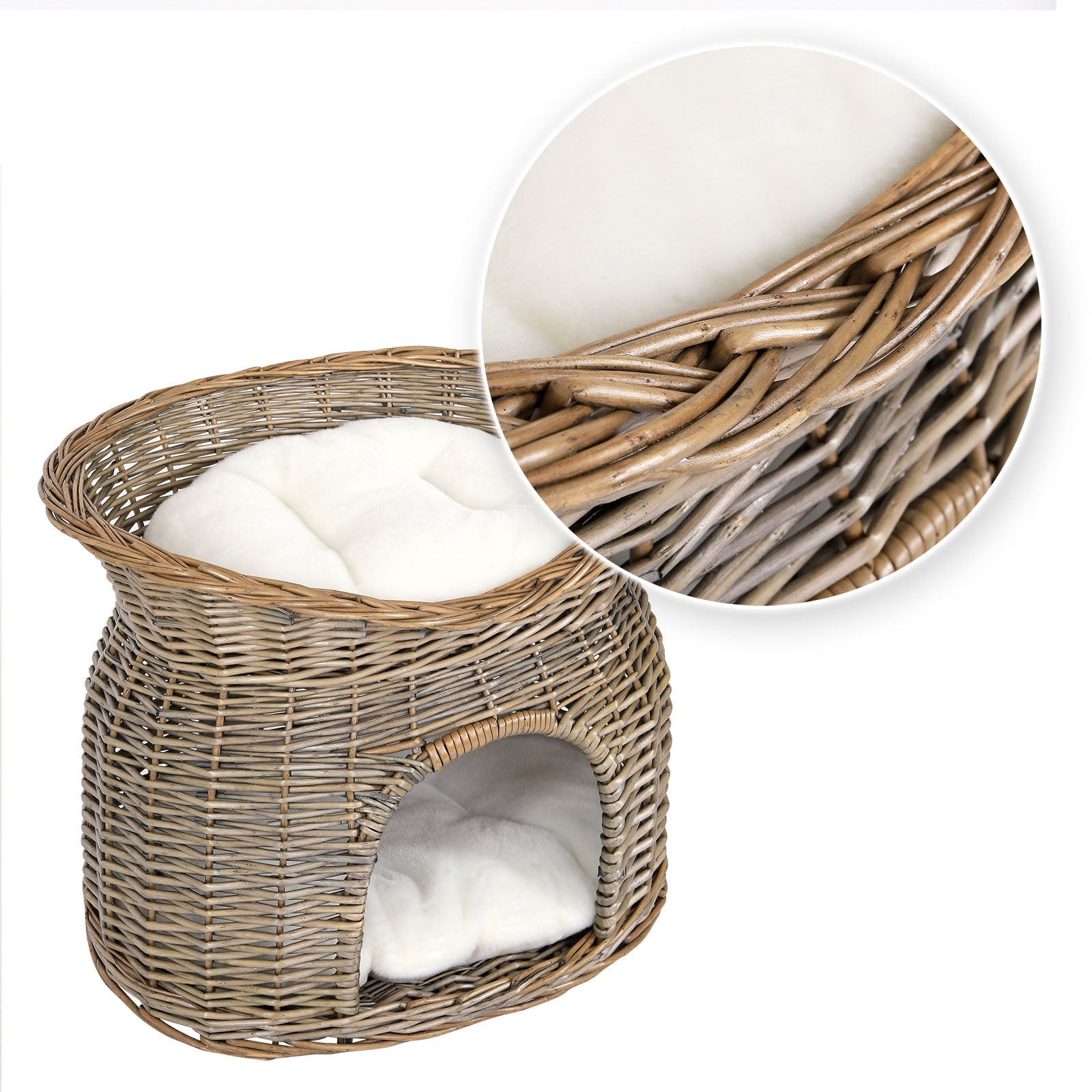 Cesta de mimbre para gatos