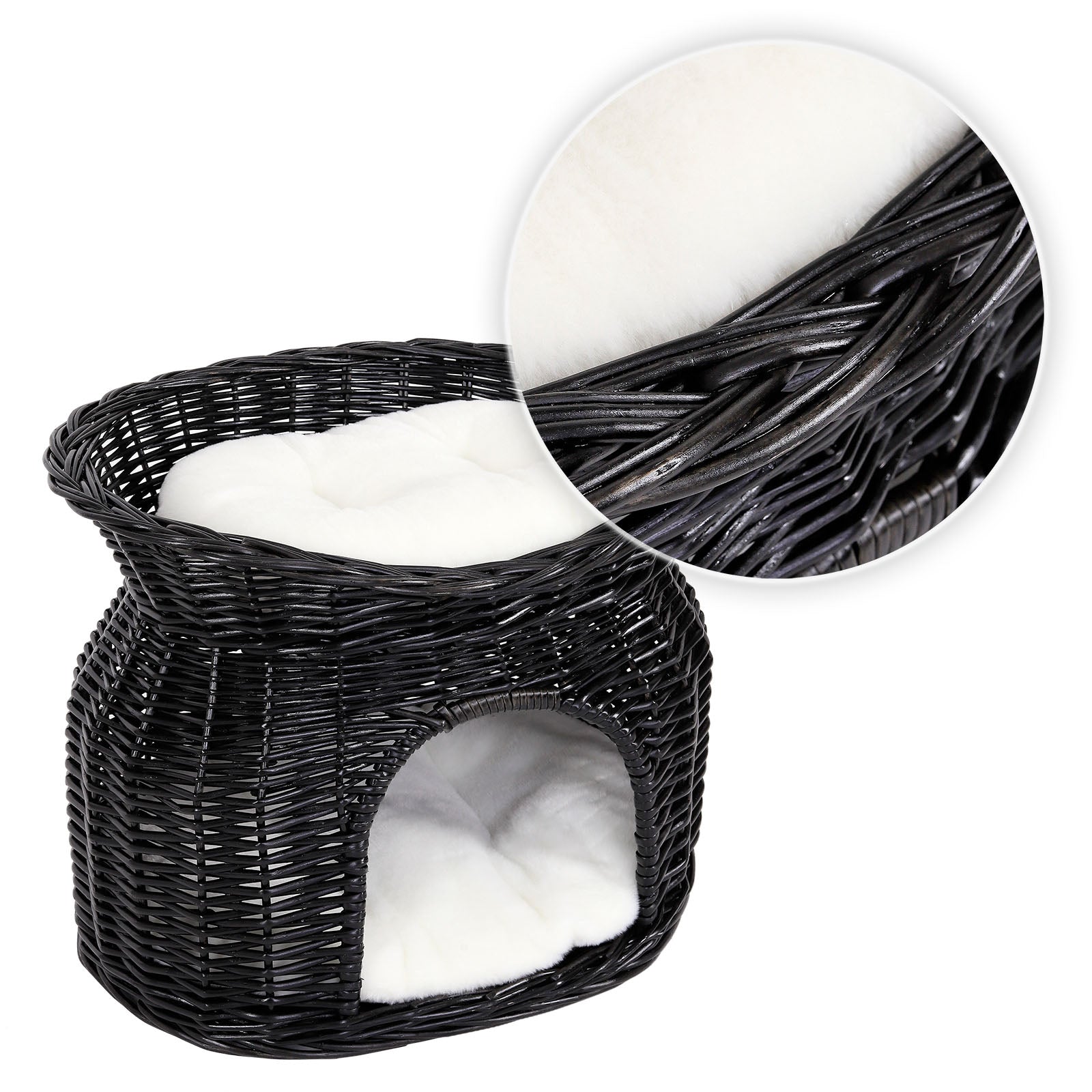 Cesta de mimbre para gatos