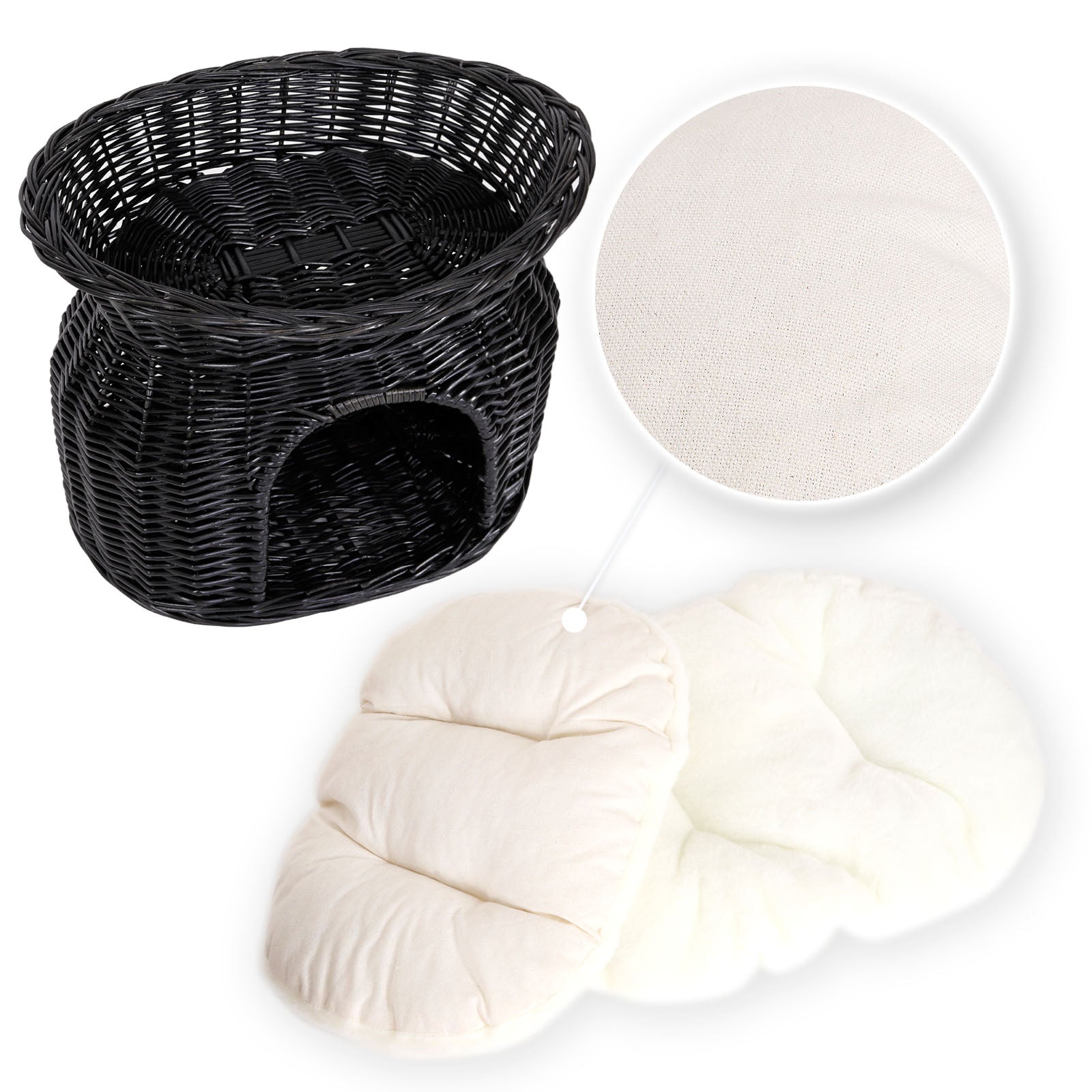 Cesta de mimbre para gatos