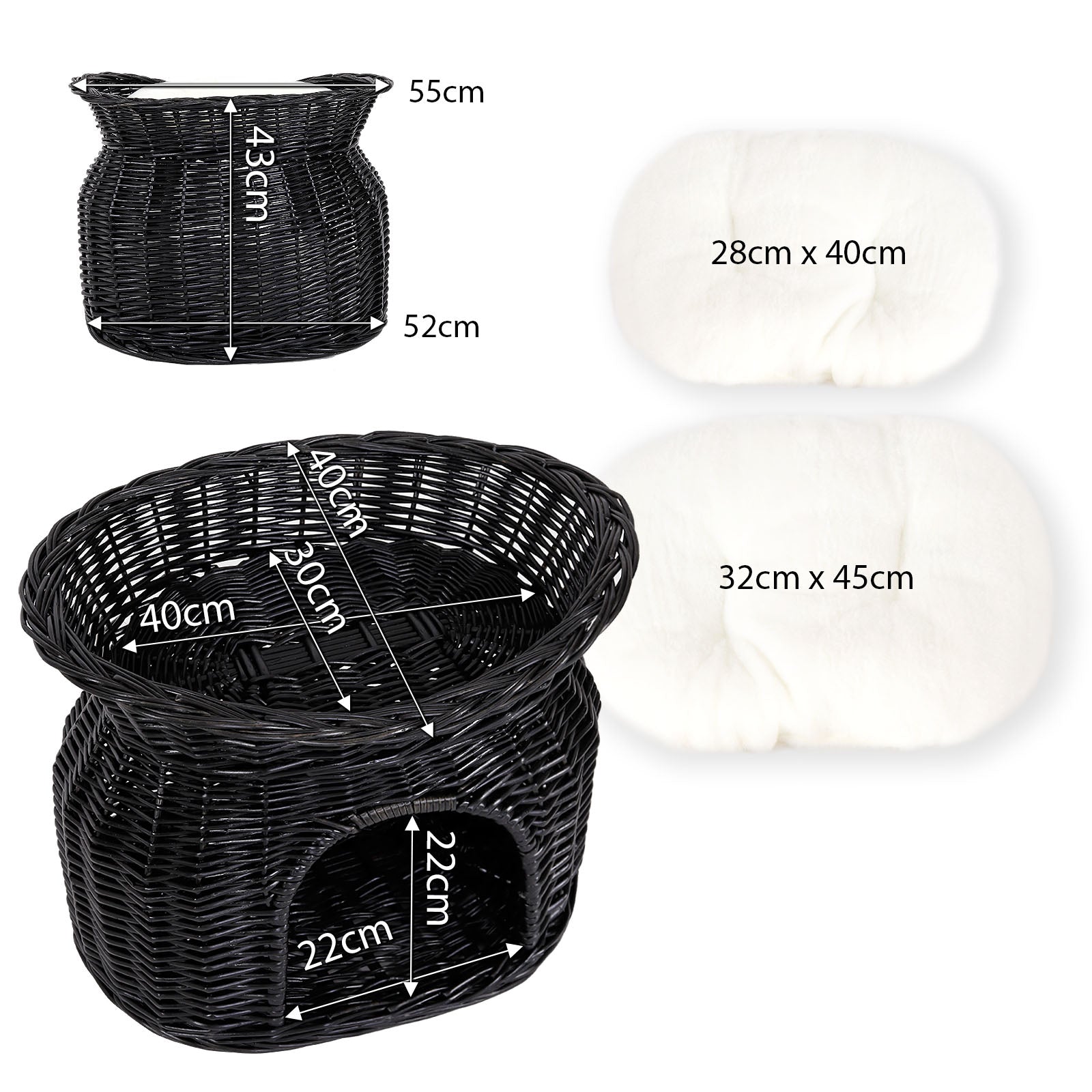 Cesta de mimbre para gatos