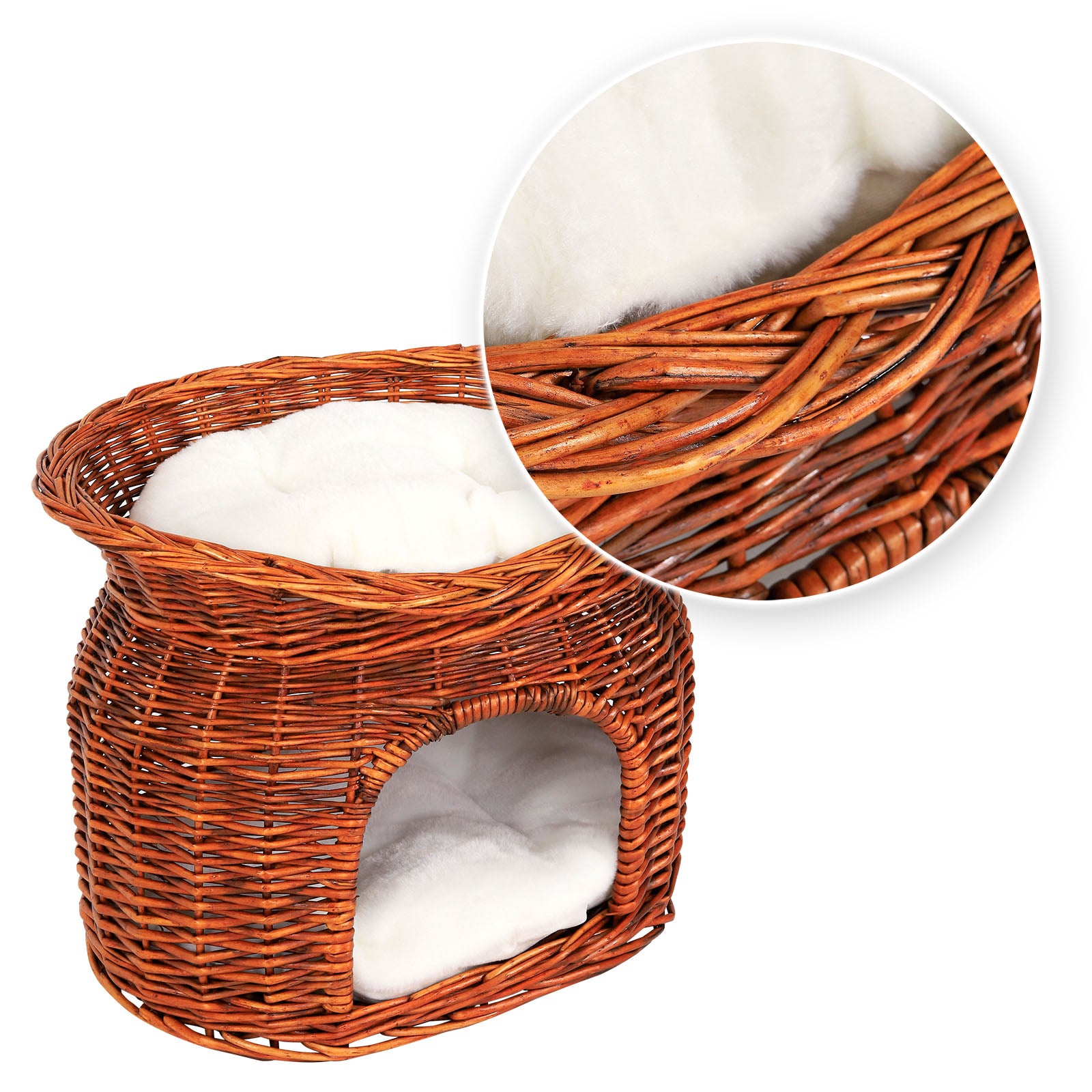 Cesta de mimbre para gatos