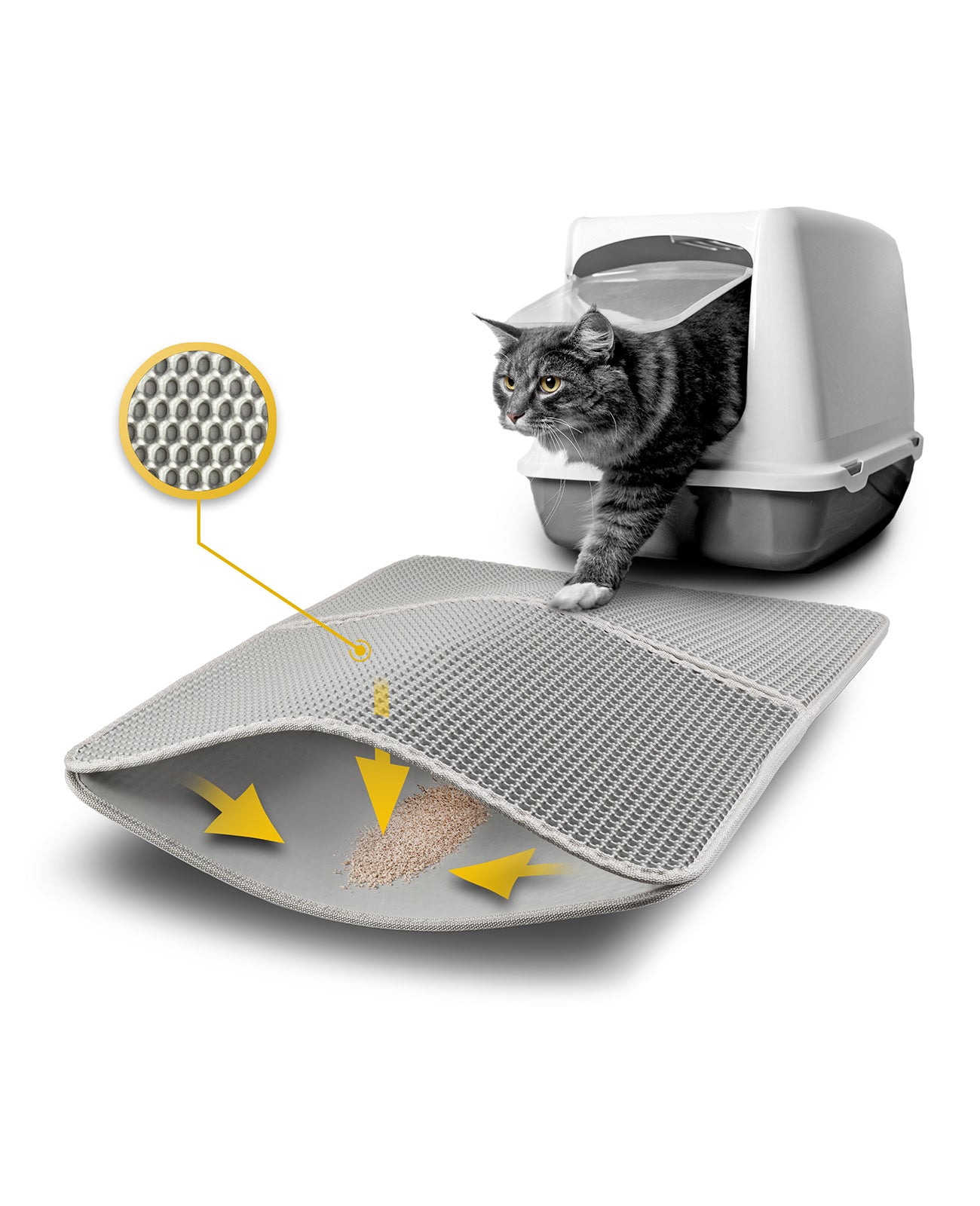 Estera de arena para gatos de doble capa