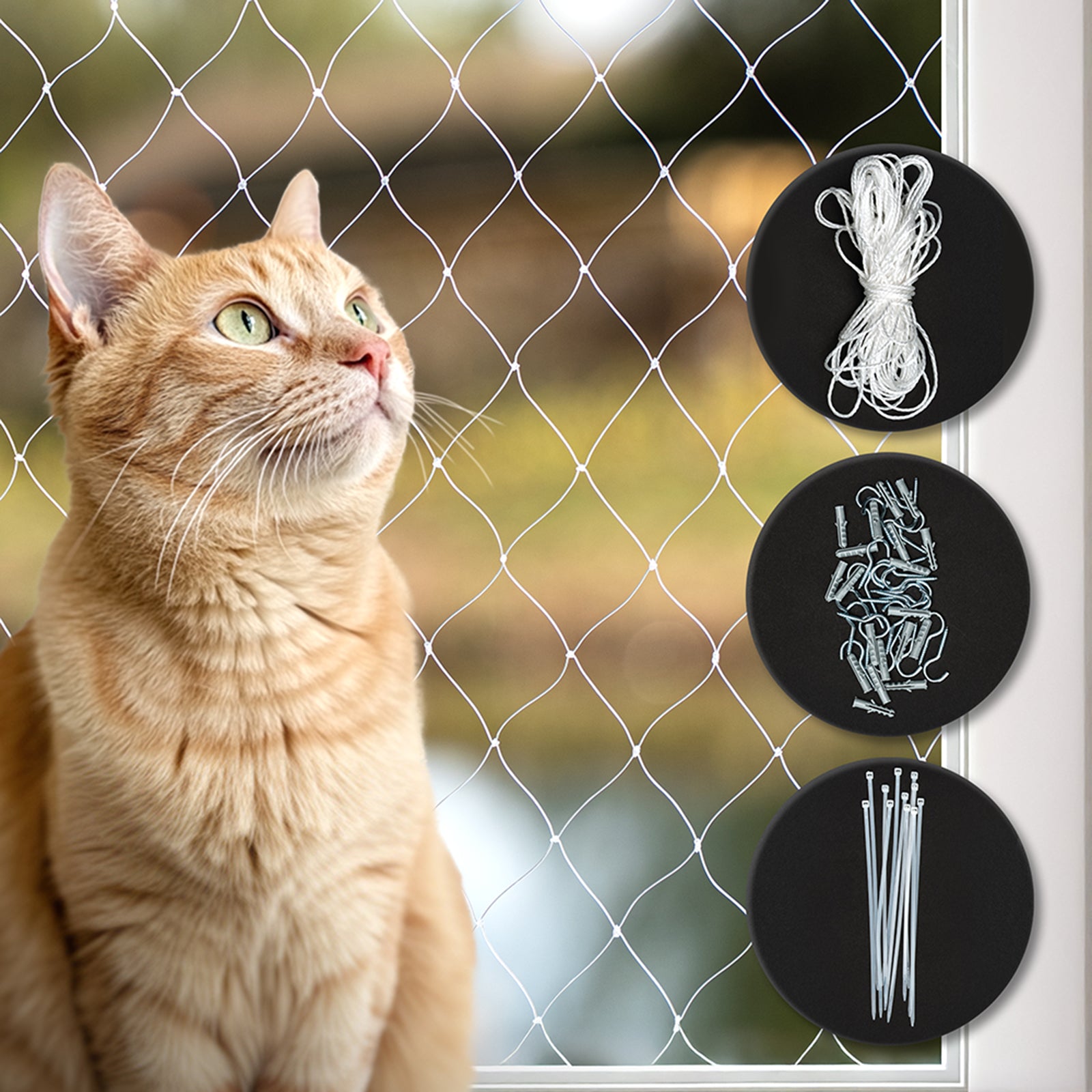 Red de protección para gatos para balcones y ventanas
