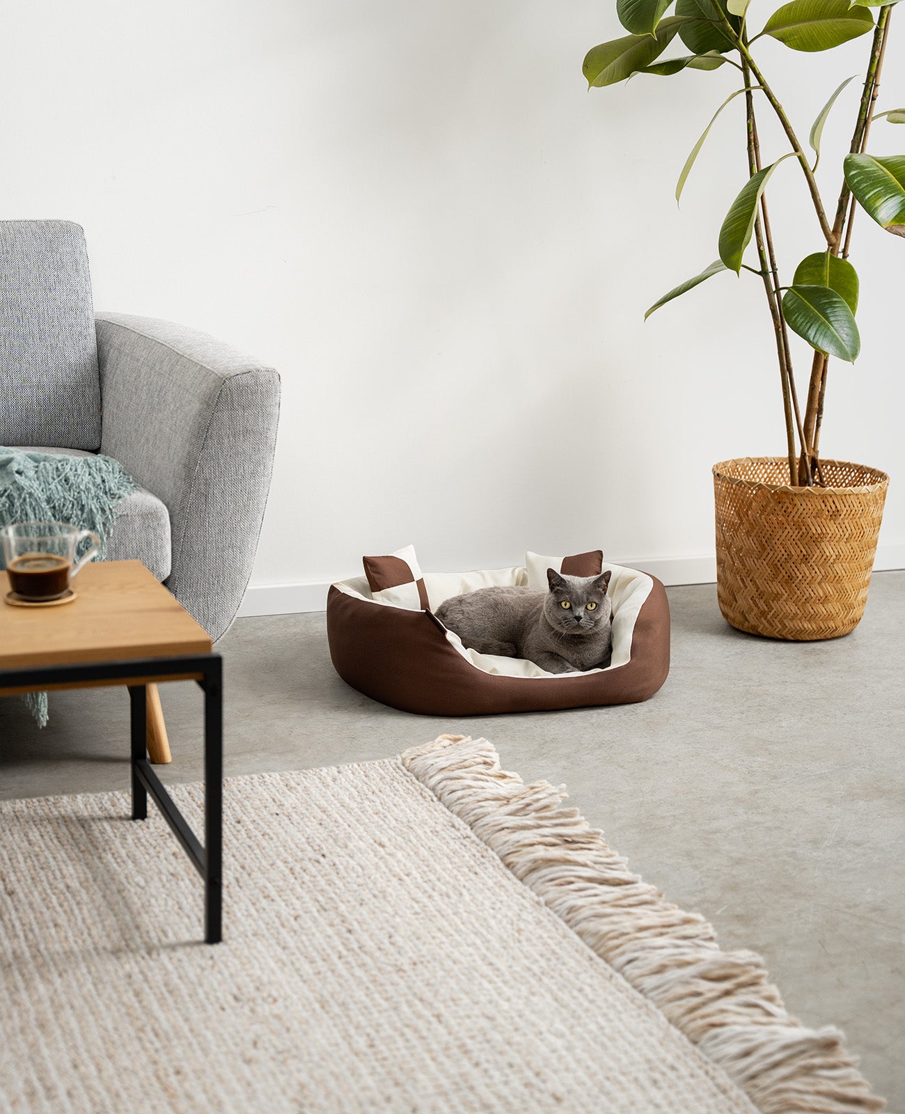 Cama para gatos 4 en 1 con cojín reversible