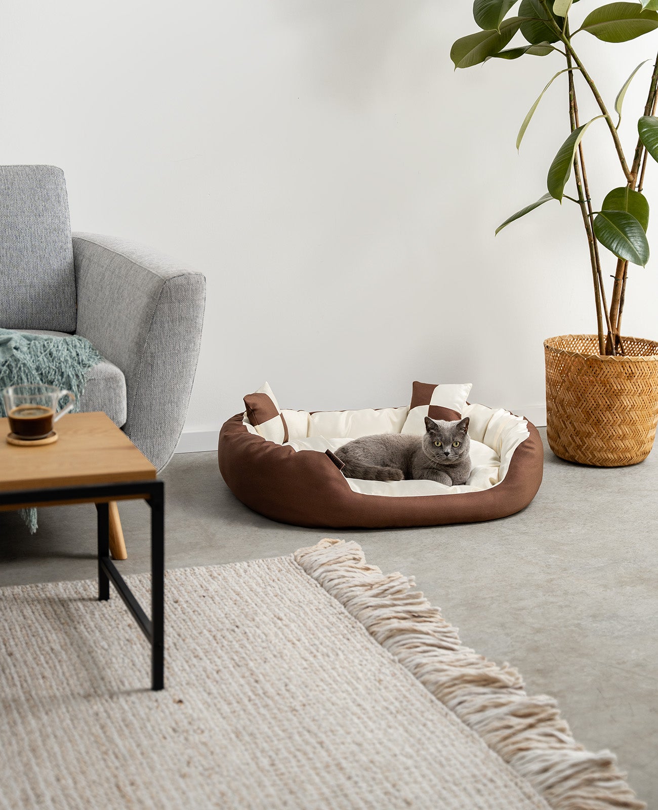 Cama para gatos 4 en 1 con cojín reversible