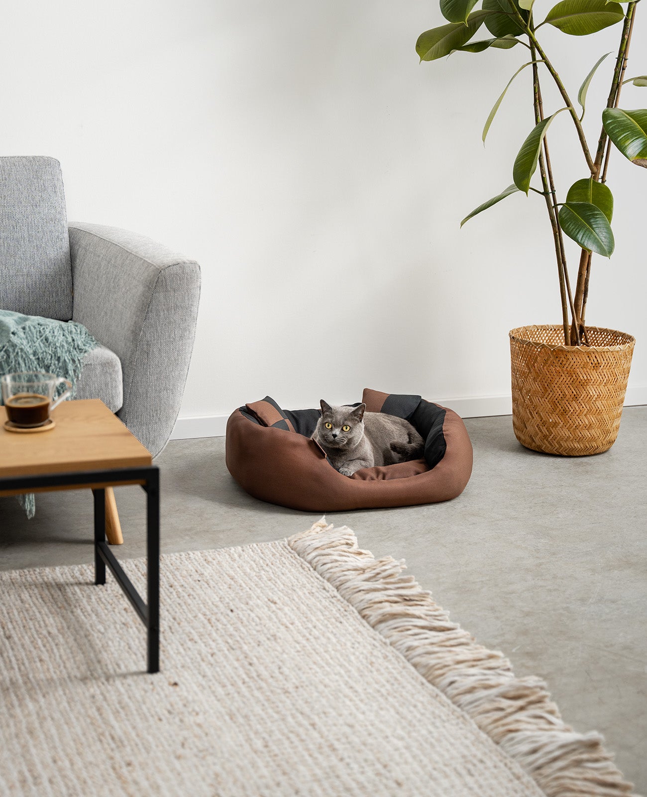 Cama para gatos 4 en 1 con cojín reversible