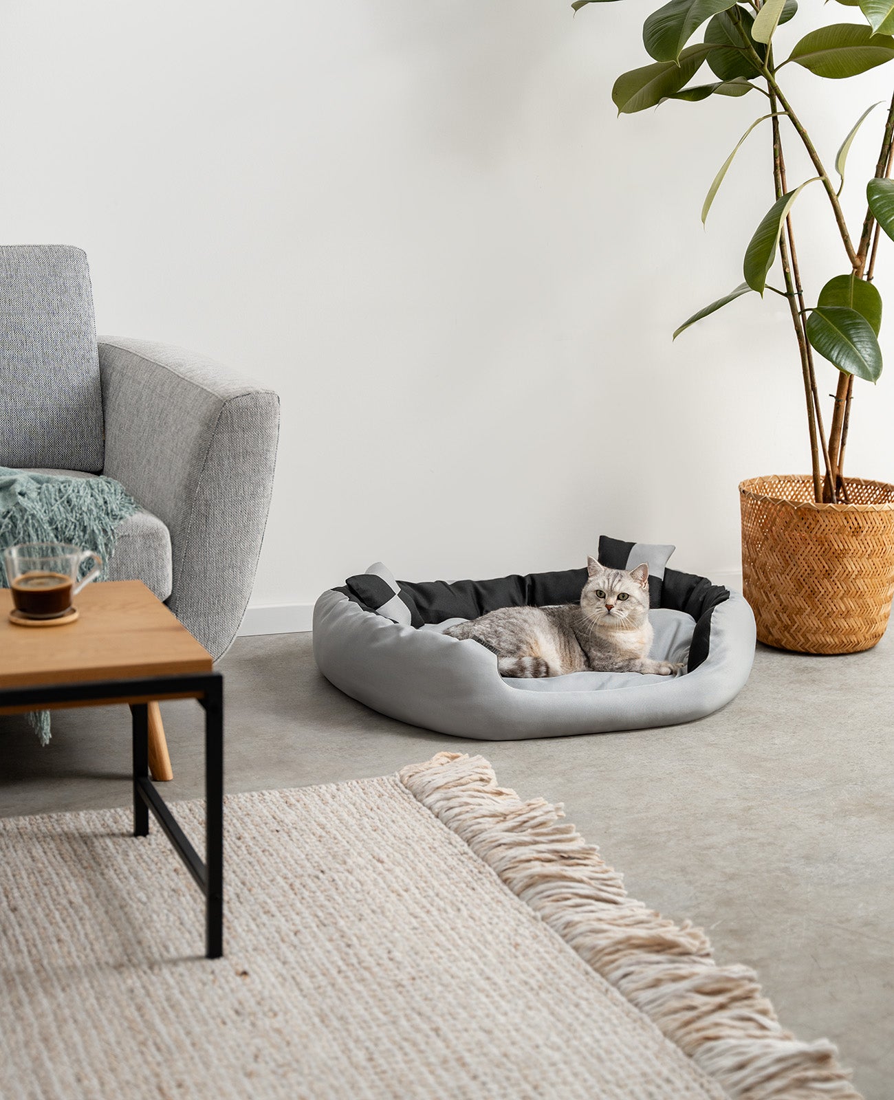 Cama para gatos 4 en 1 con cojín reversible