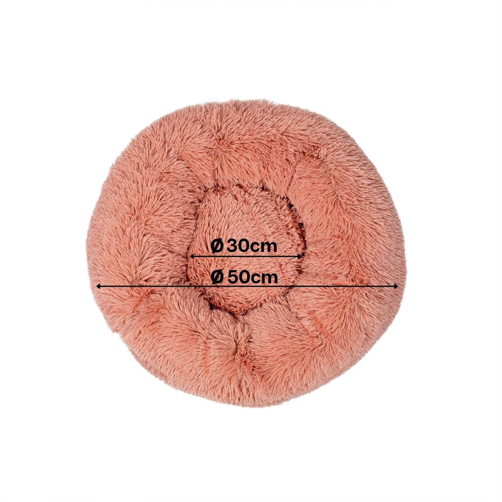 Cama para gatos redonda de felpa con forma de donut