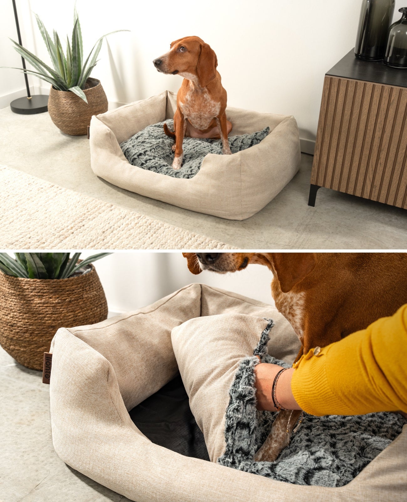 Cama para perros con cojín reversible