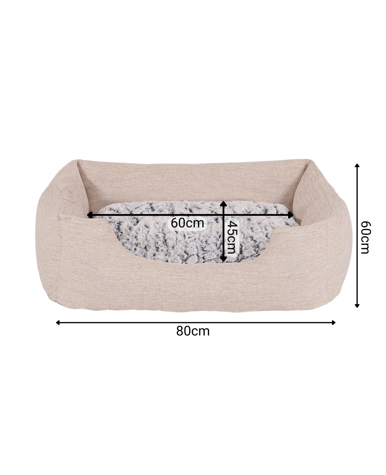 Cama para gatos con cojín reversible y tejido exterior moteado