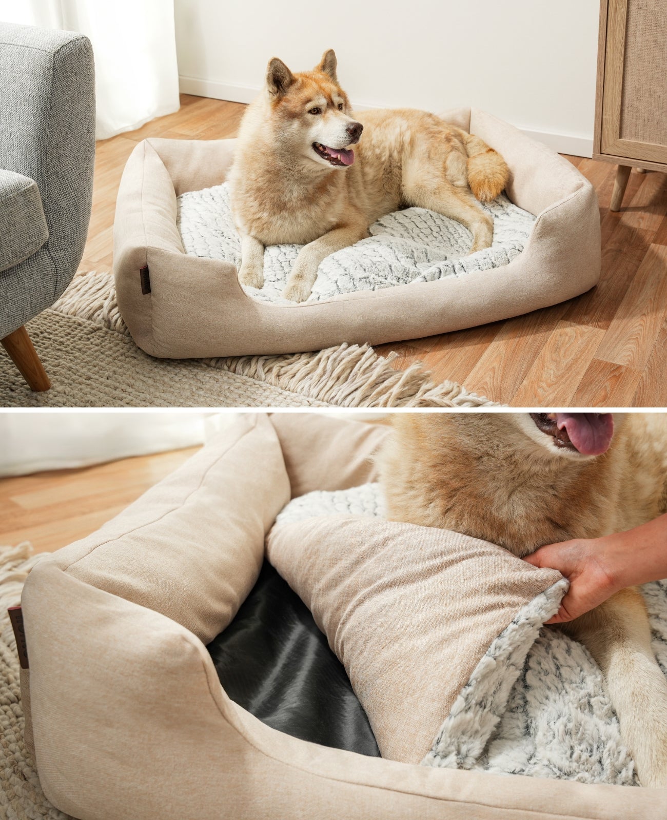 Cama para perros con cojín reversible