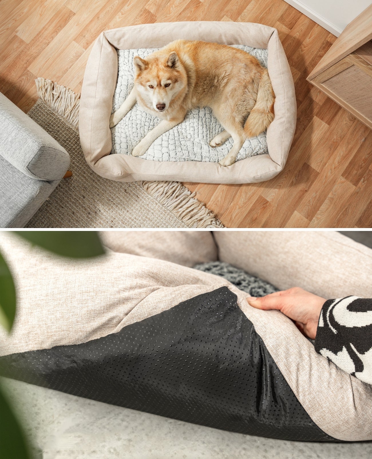 Cama para perros con cojín reversible