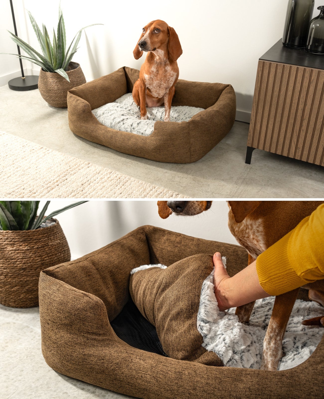 Cama para perros con cojín reversible