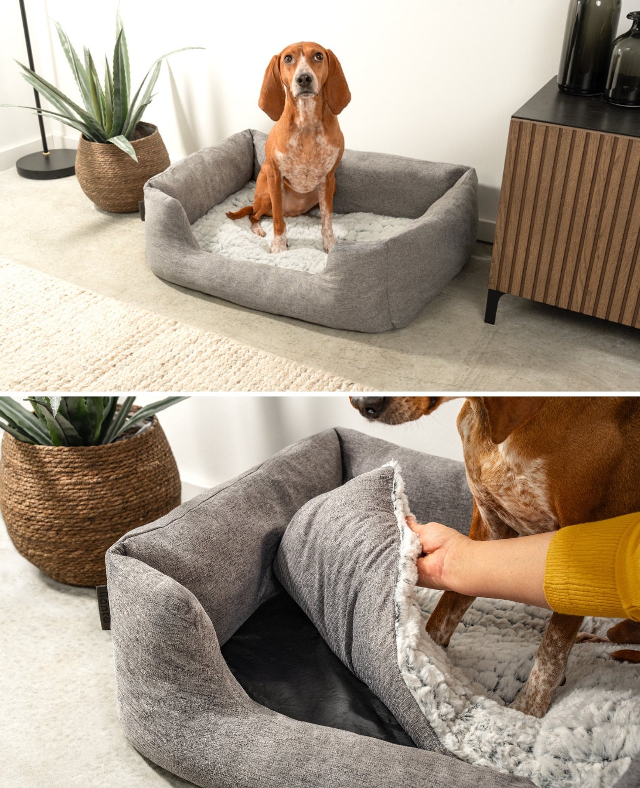 Cama para perros con cojín reversible