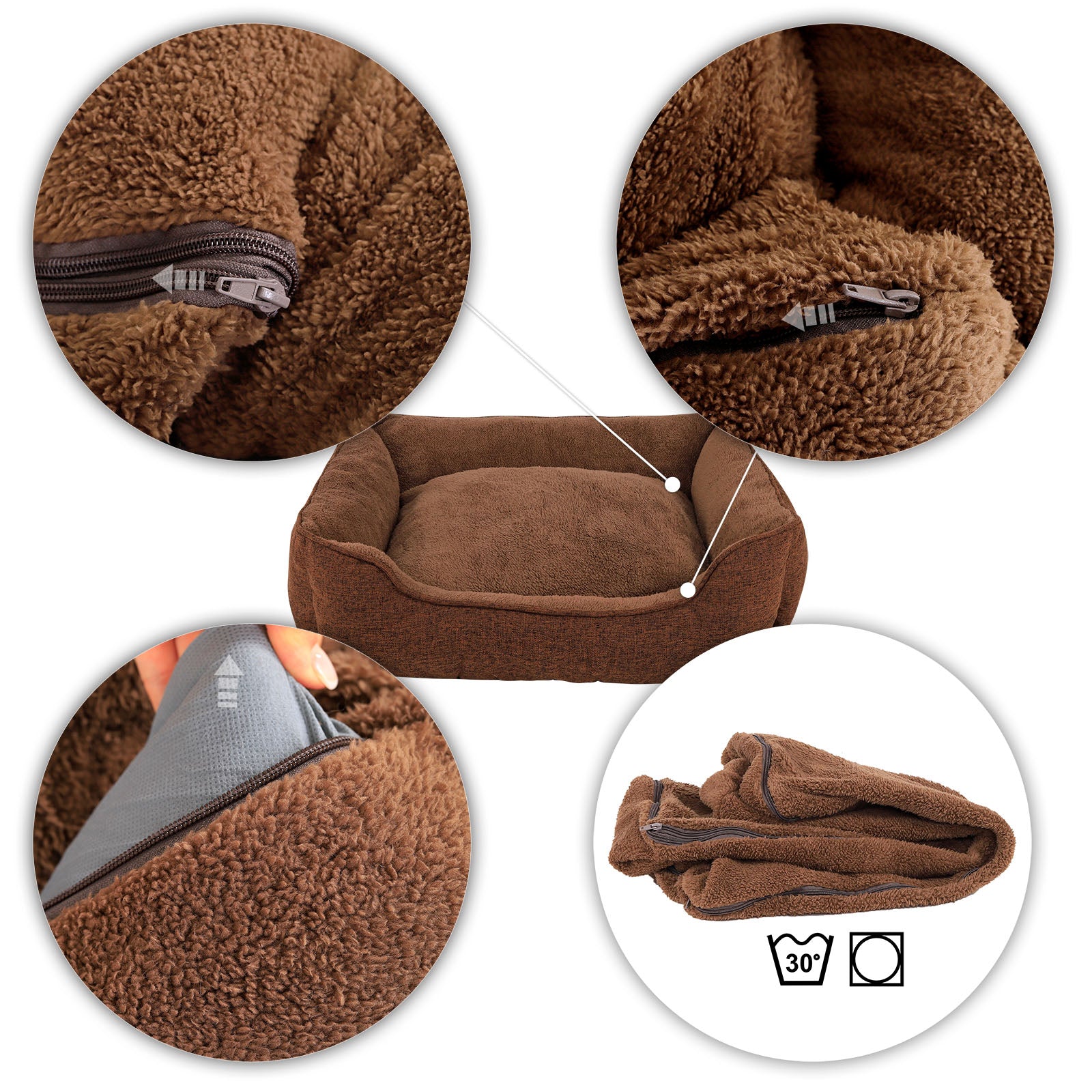 Cama para perros con funda extraíble