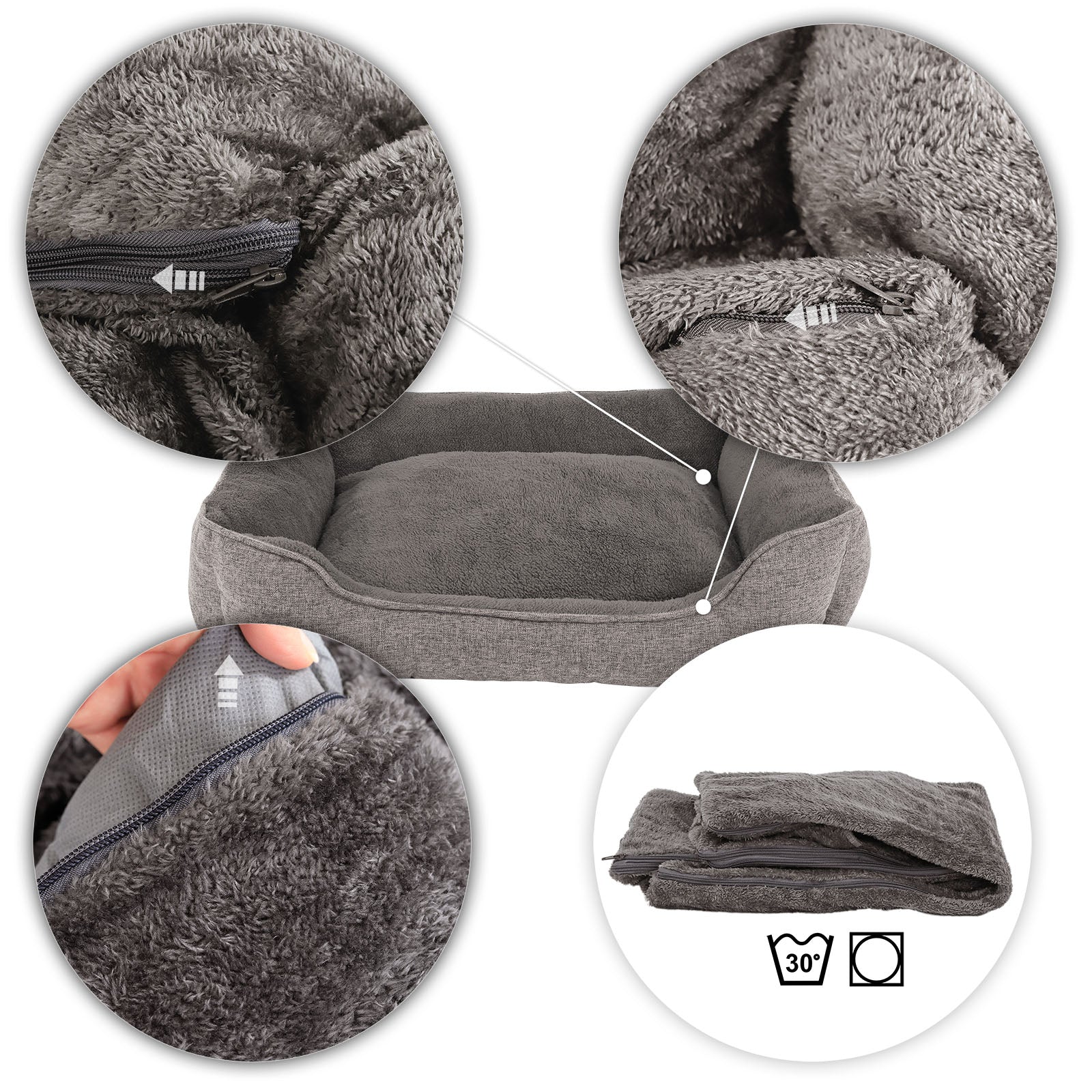 Cama para gatos con funda extraíble