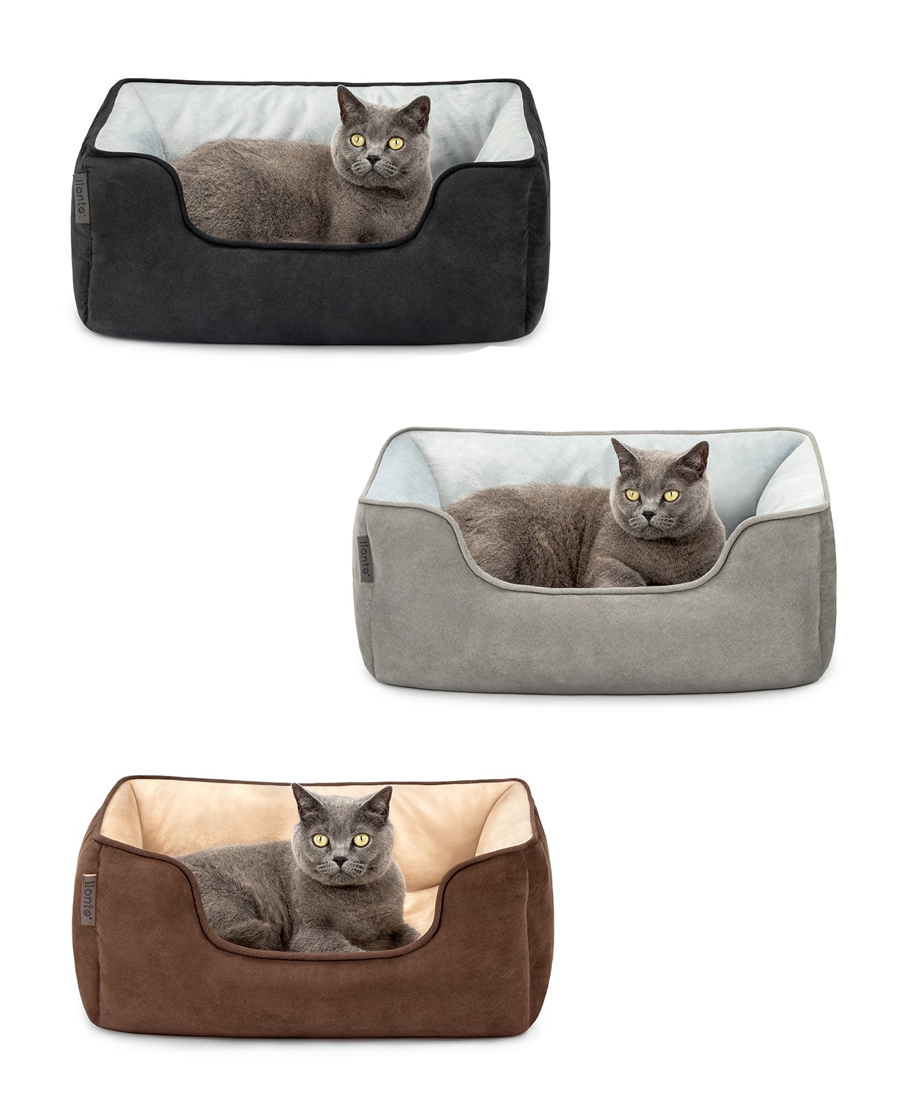 Cama para gatos 2 en 1 con aspecto de ante