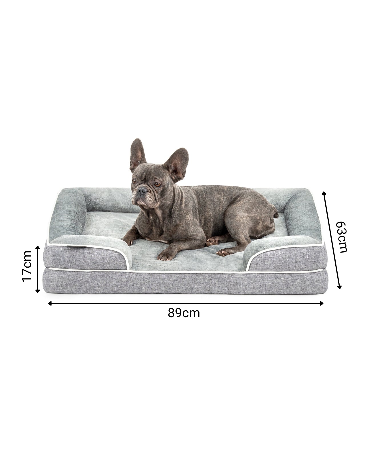 lionto Cama ortopédica para perros, borde elevado, antideslizante, varios tallas