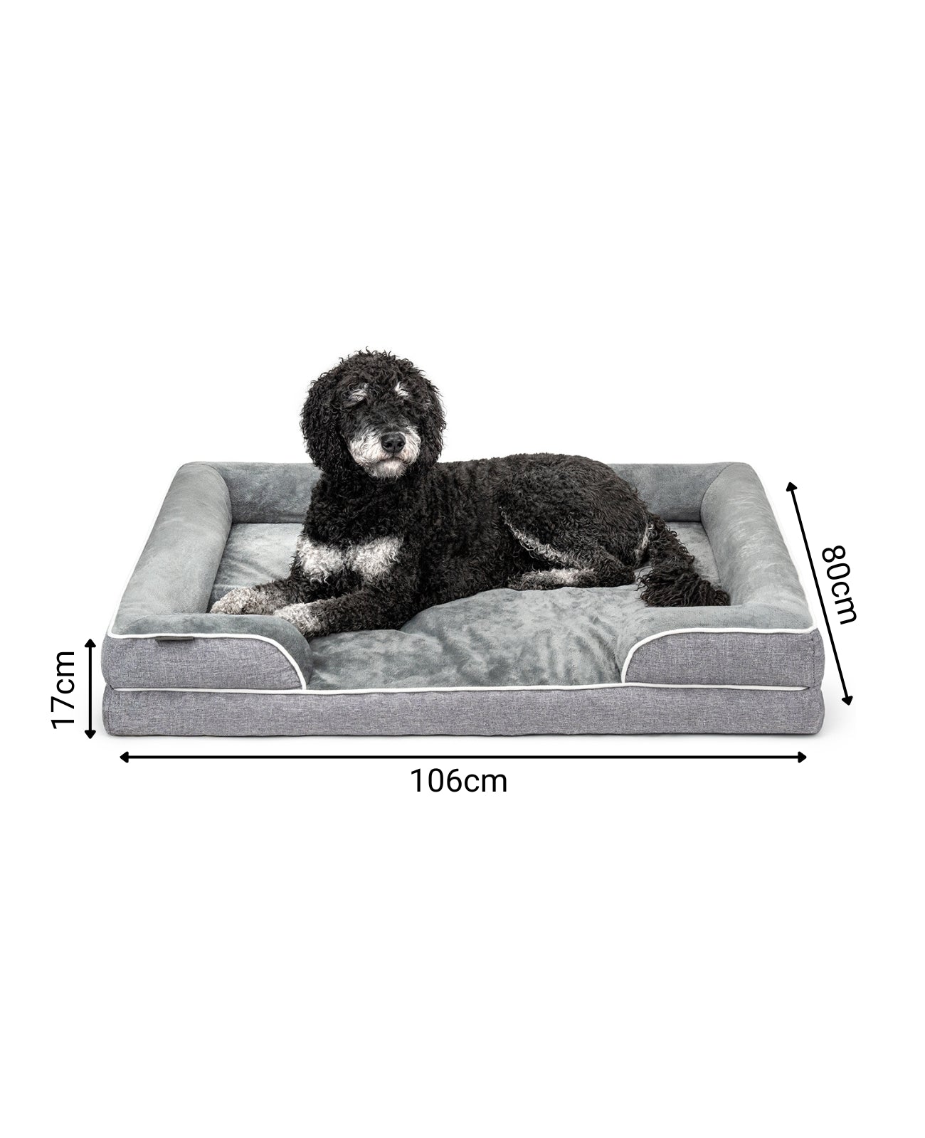 lionto Cama ortopédica para perros, borde elevado, antideslizante, varios tallas