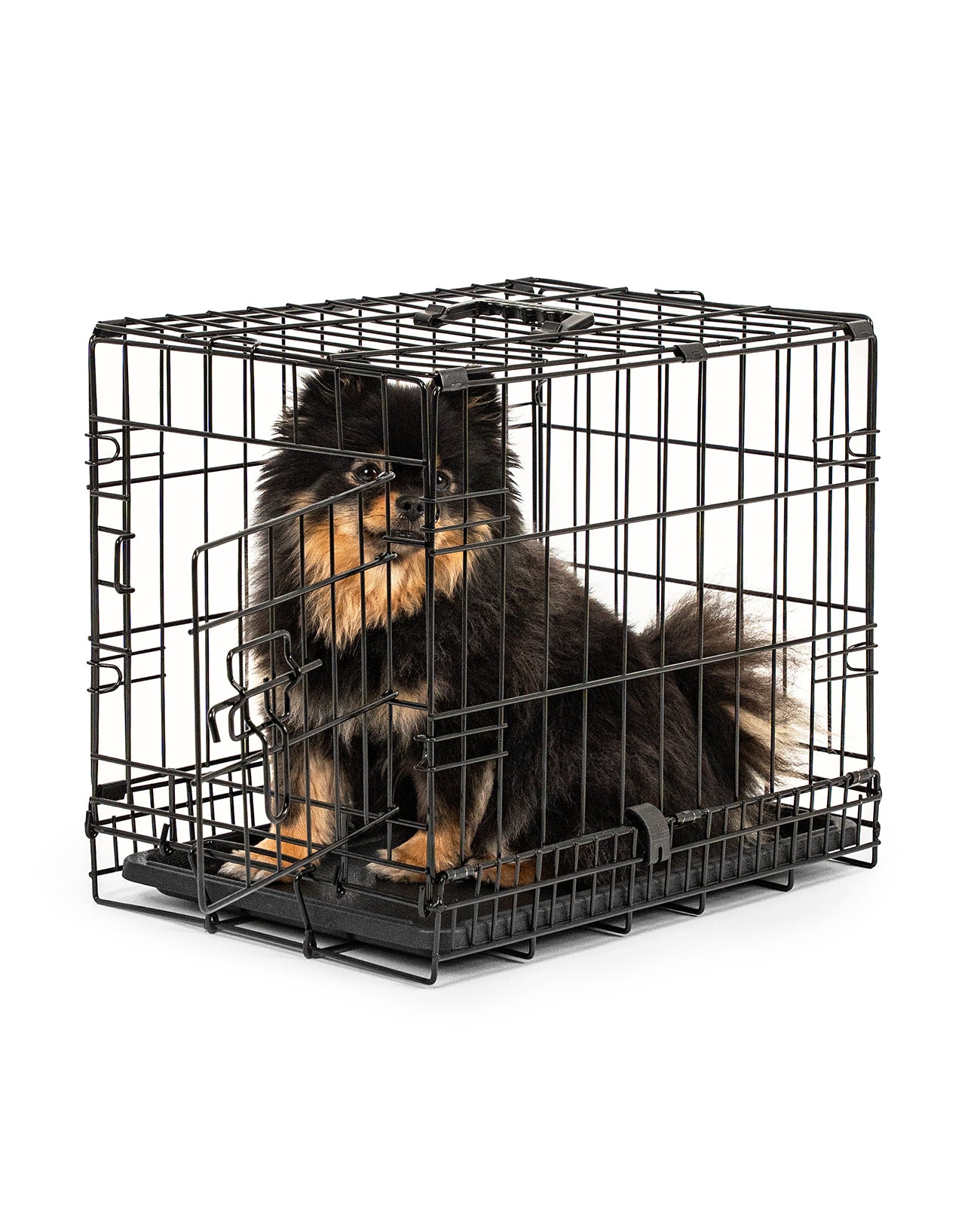 Jaula de transporte para perros con bandeja base