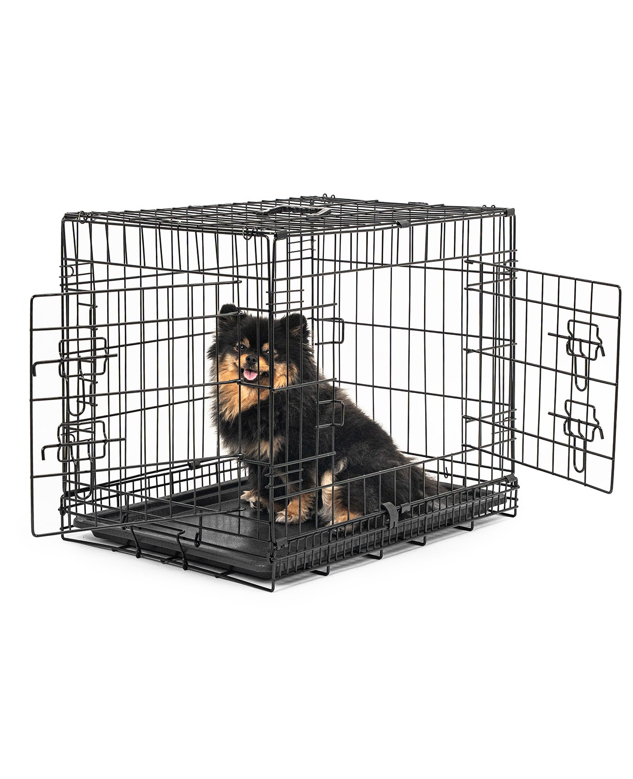 Jaula de transporte para perros con bandeja base