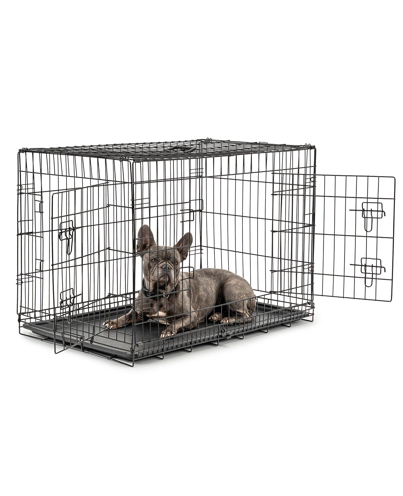 Jaula de transporte para perros con bandeja base