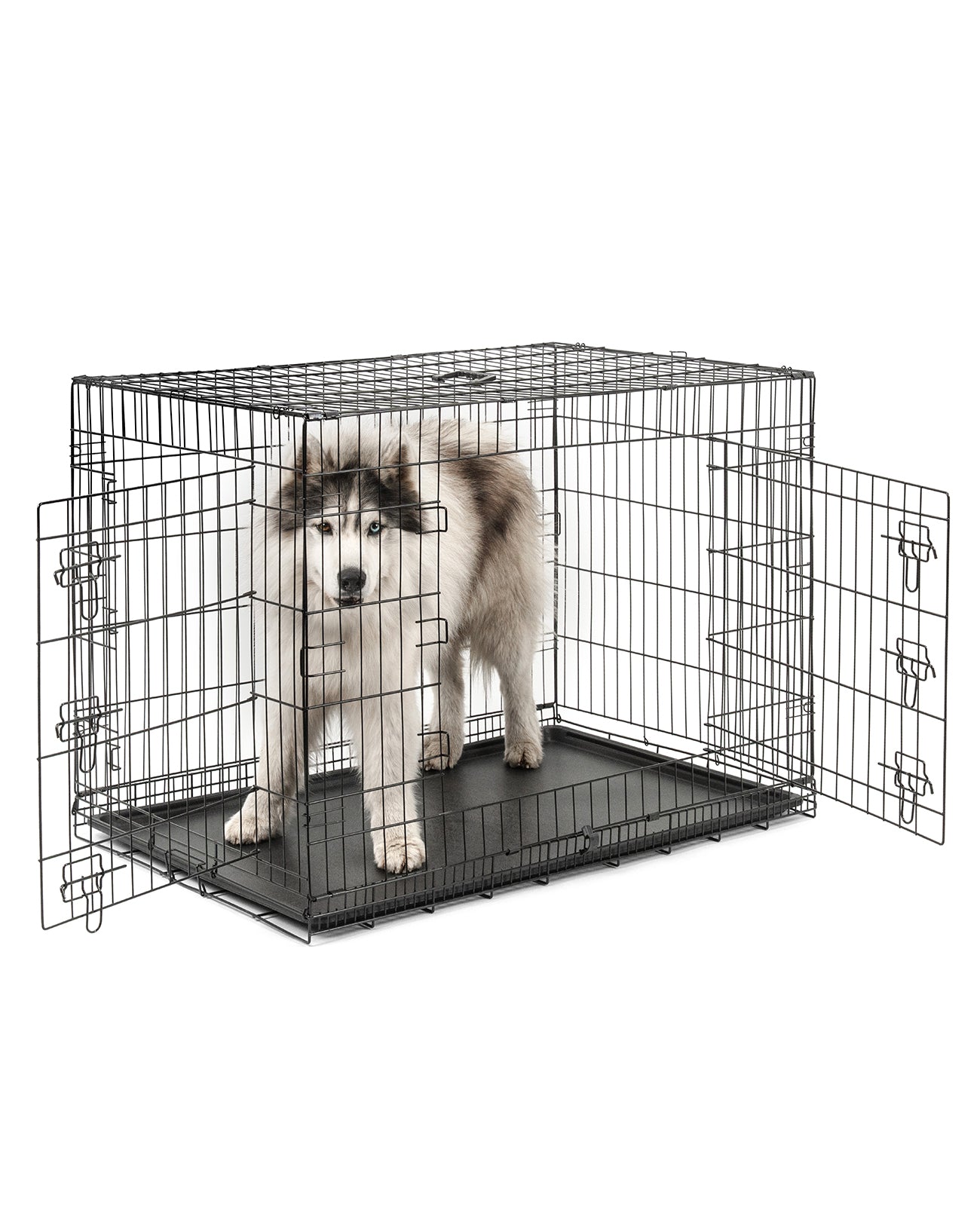 Jaula de transporte para perros con bandeja base