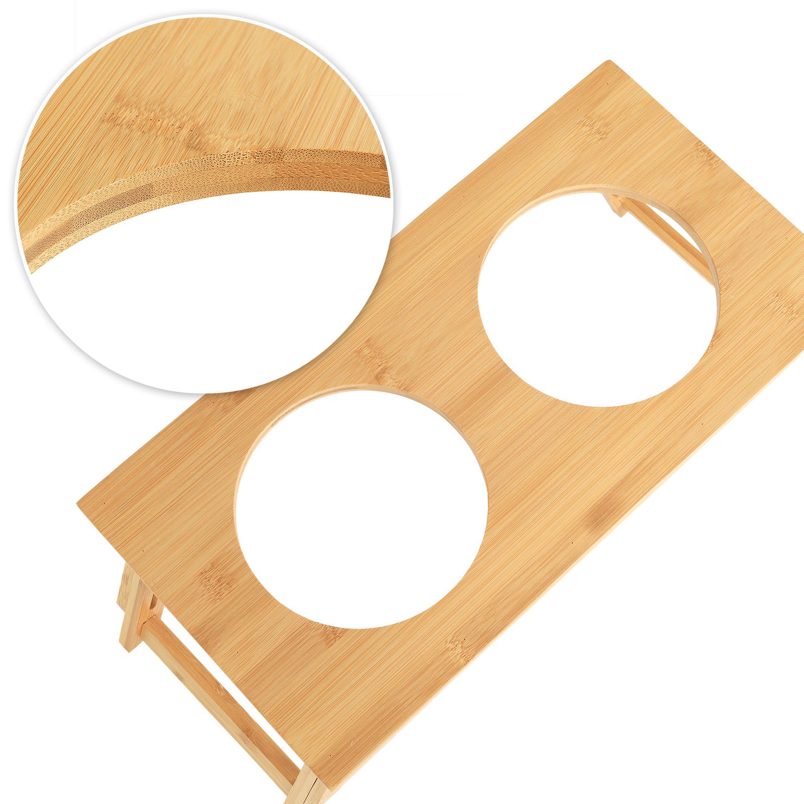 Comedero de bambú para gatos