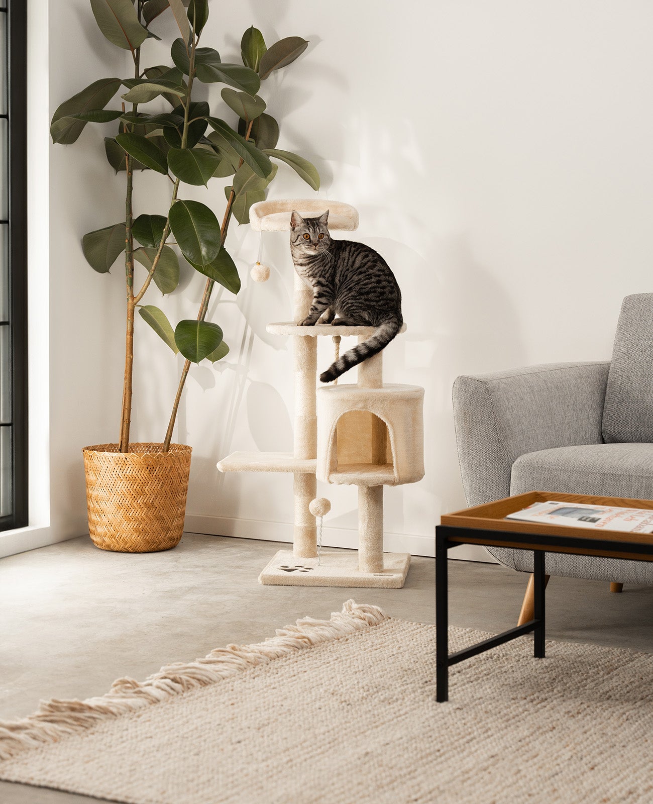 Altura del árbol para gatos 112 cm