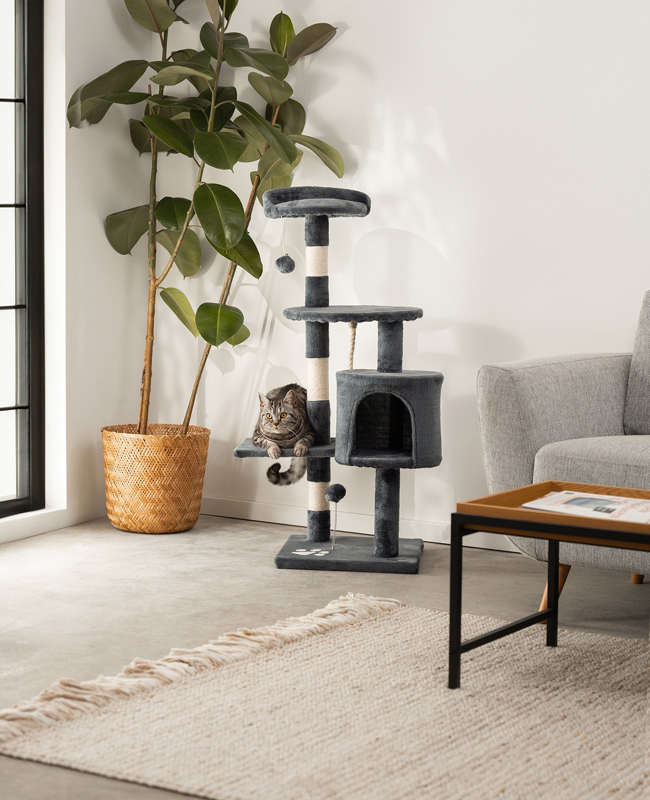 Altura del árbol para gatos 112 cm