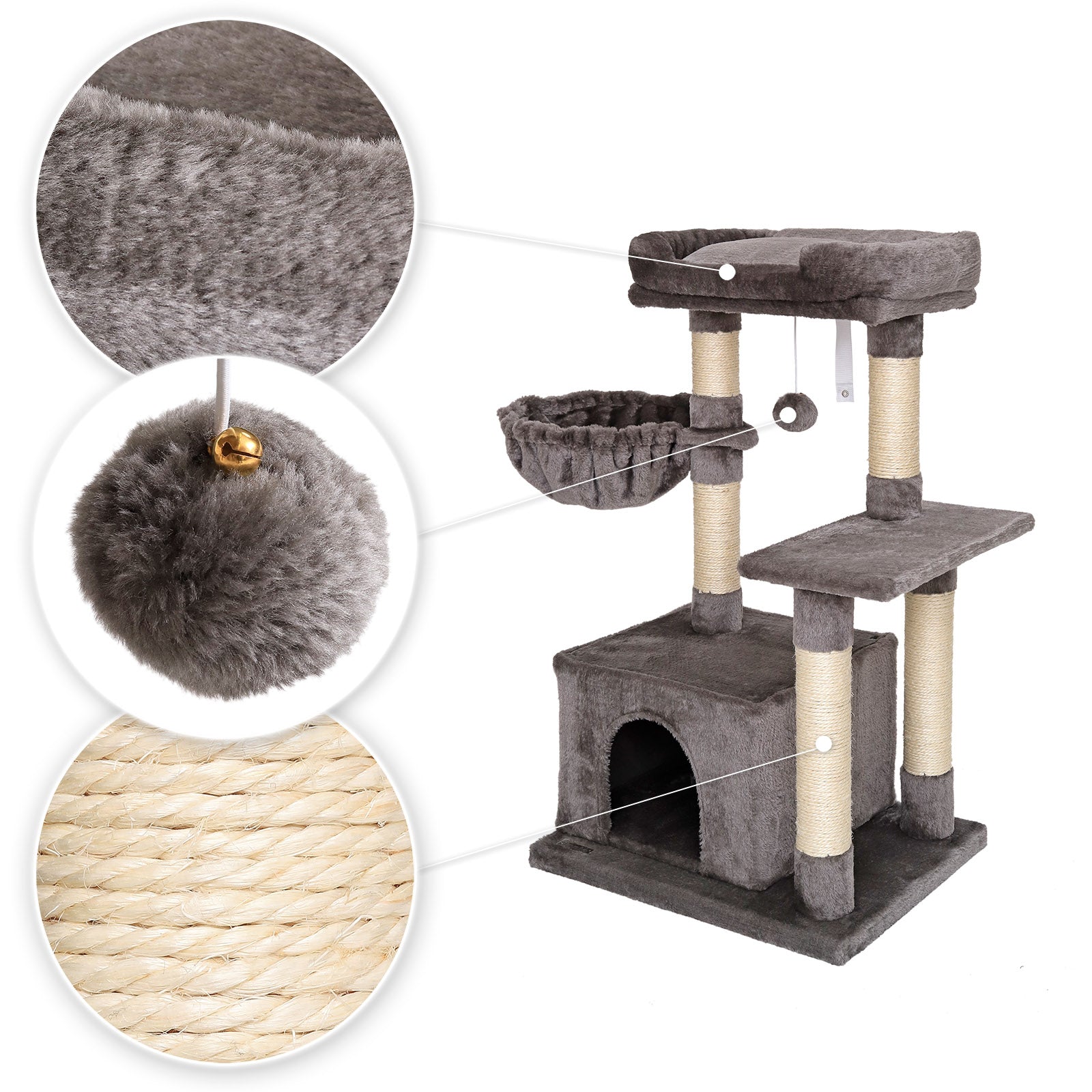 Poste rascador para gatos altura 85 cm