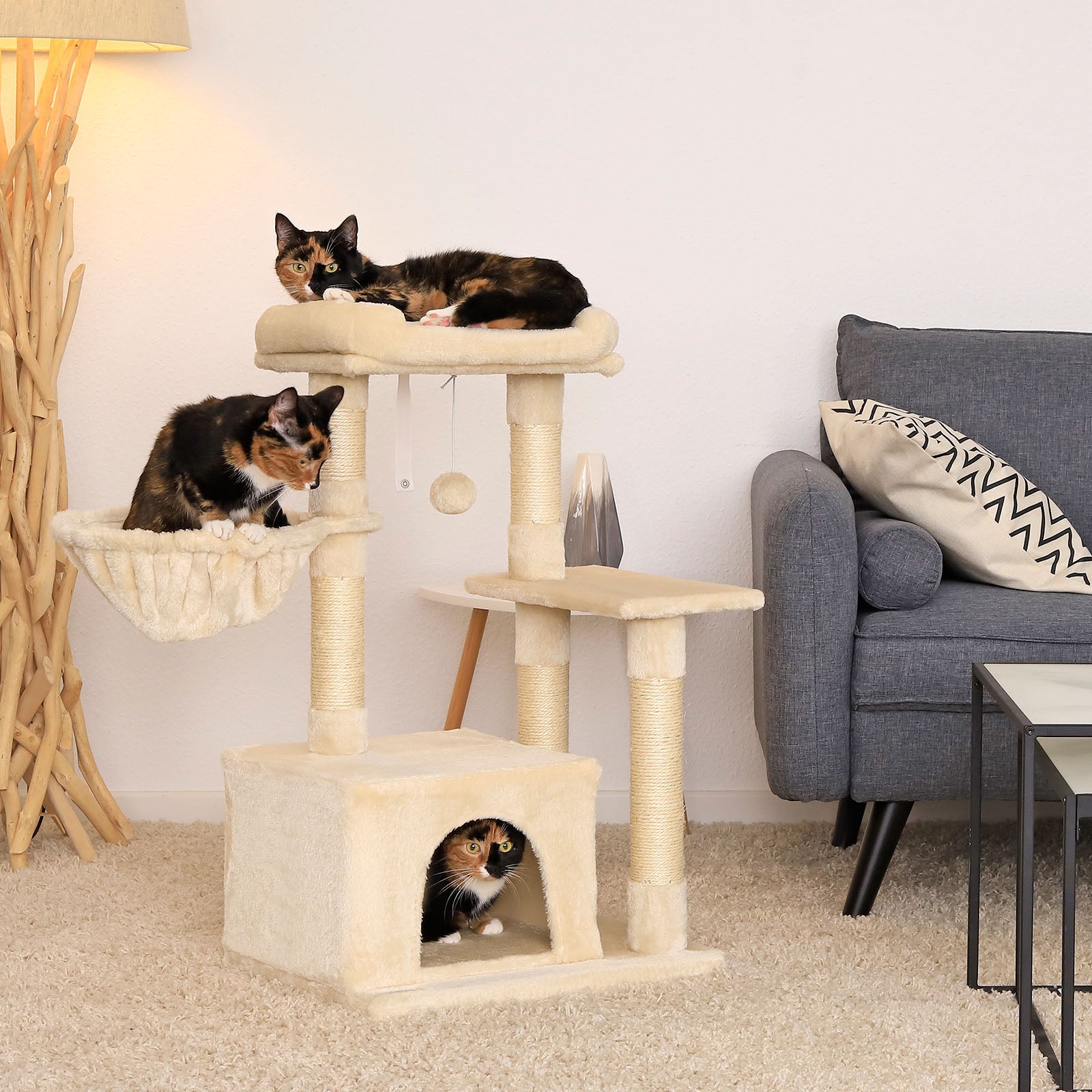Poste rascador para gatos altura 85 cm