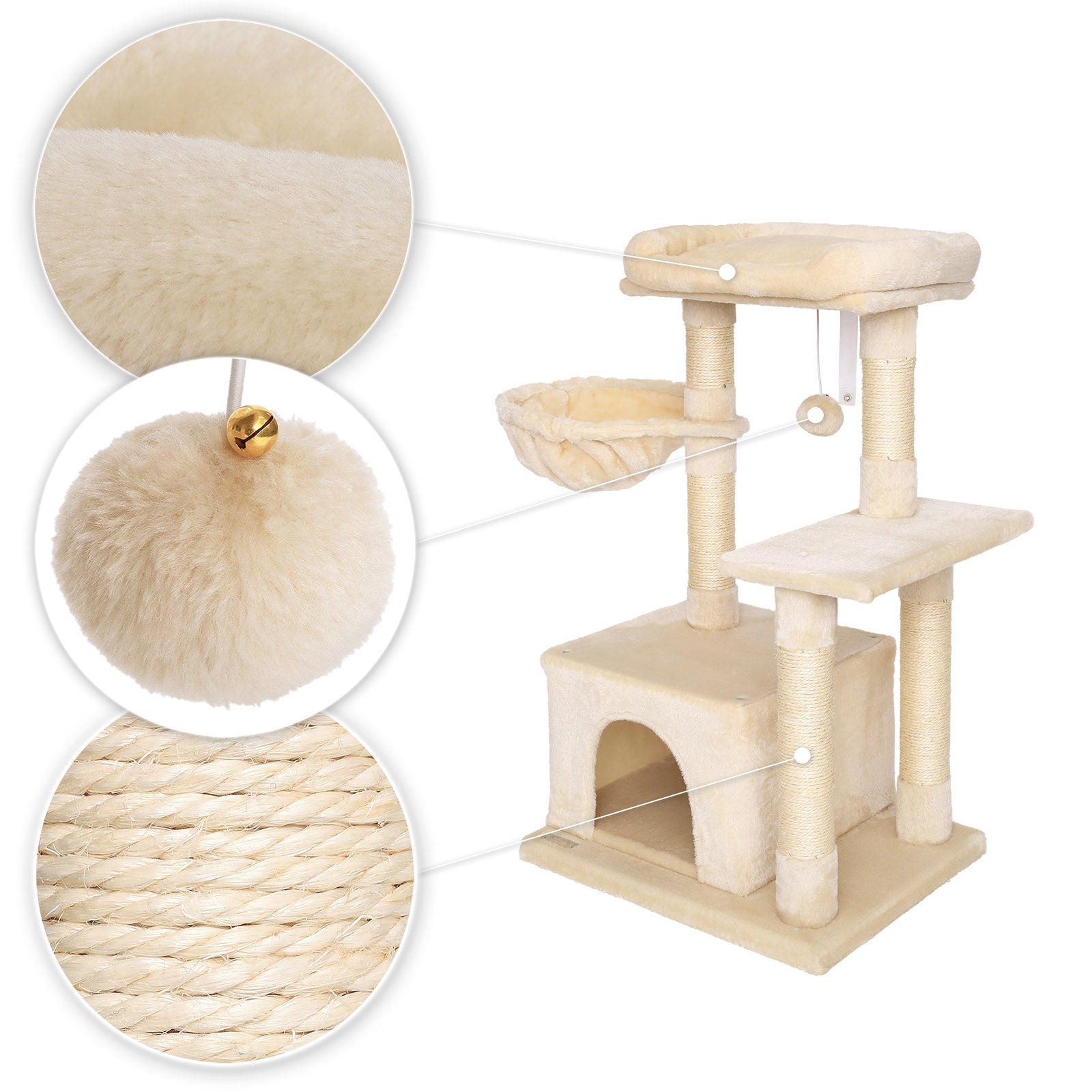 Poste rascador para gatos altura 85 cm