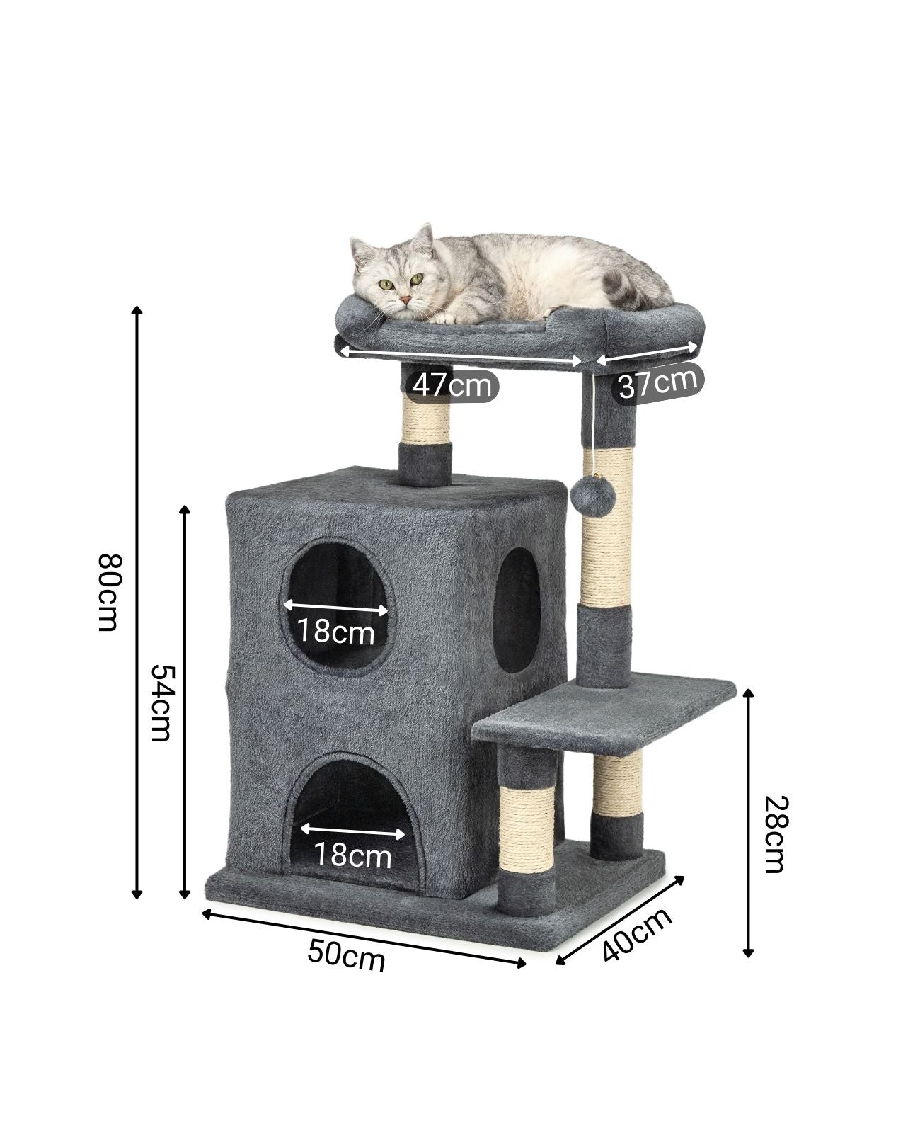 Poste rascador para gatos, 80 cm