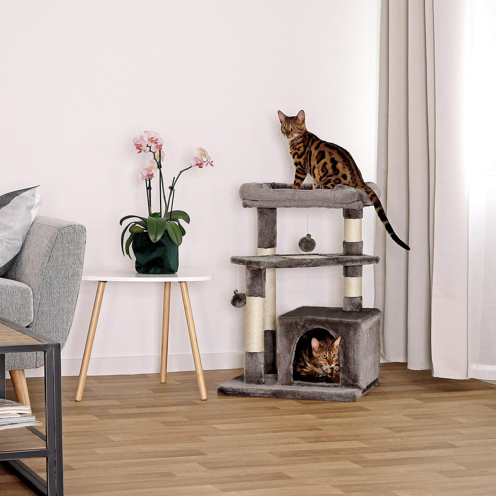 Poste rascador para gatos, 75 cm