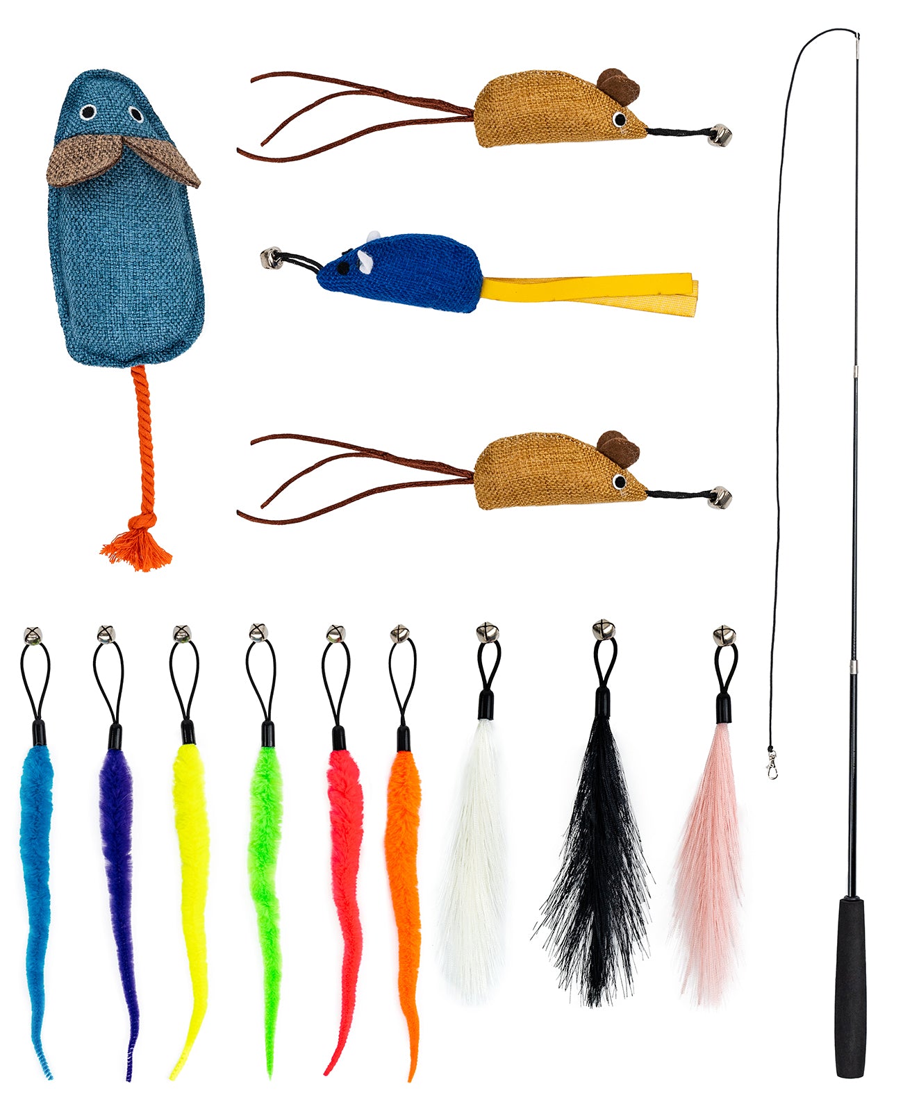 Juego de juguetes para gatos, 14 piezas