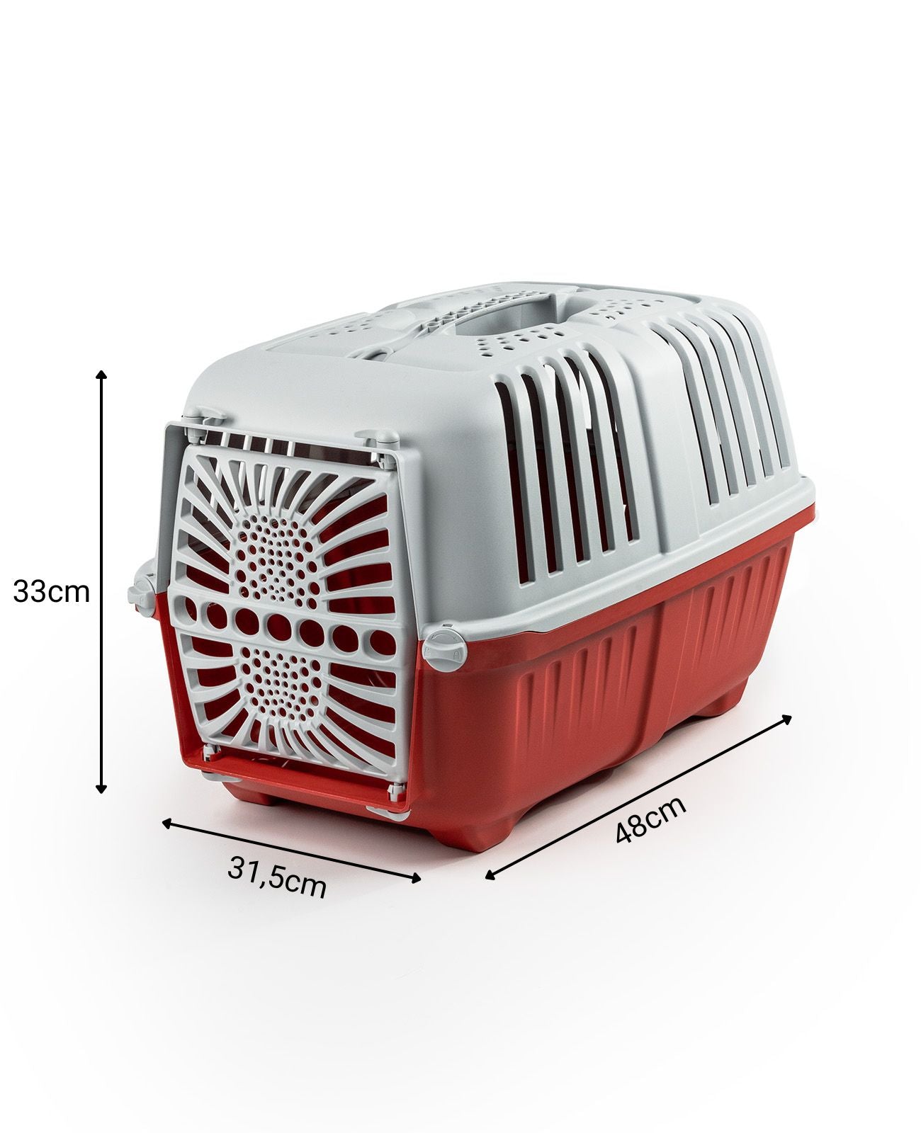 Caja de transporte para perros de plástico.