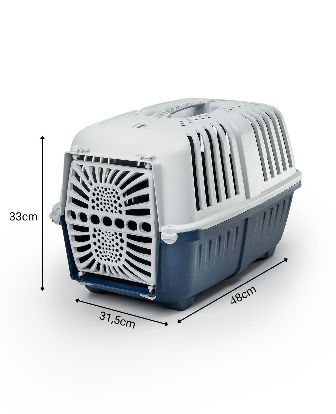 Caja de transporte para perros de plástico.