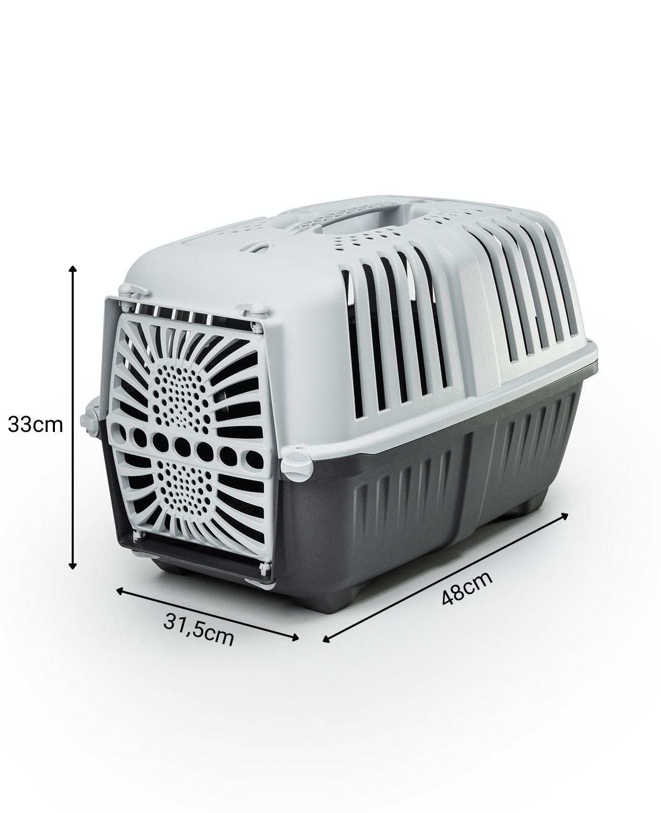 Caja de transporte para perros de plástico.