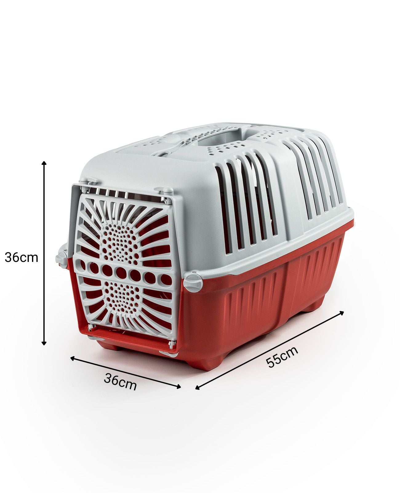Caja de transporte para perros de plástico.