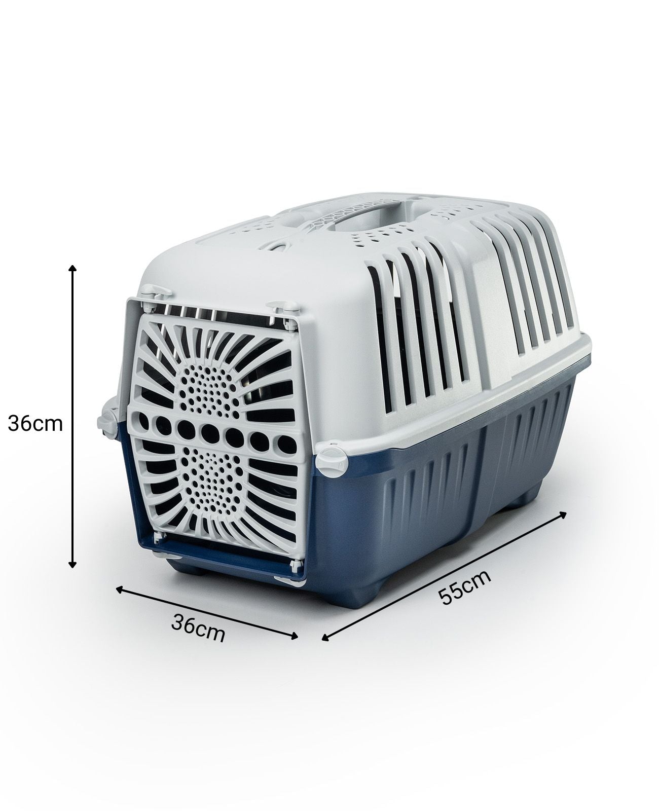 Caja de transporte para perros de plástico.